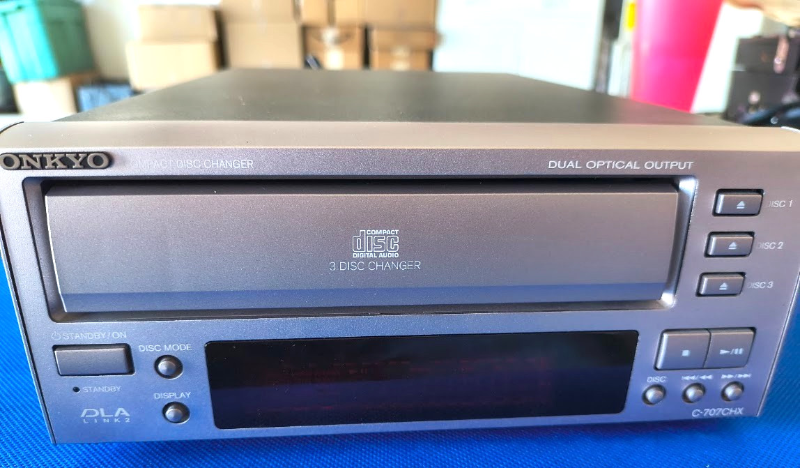 Onkyo C-707CHX 3-Disc Changer For Parts Or Repair Powers On Tray Does Not Open