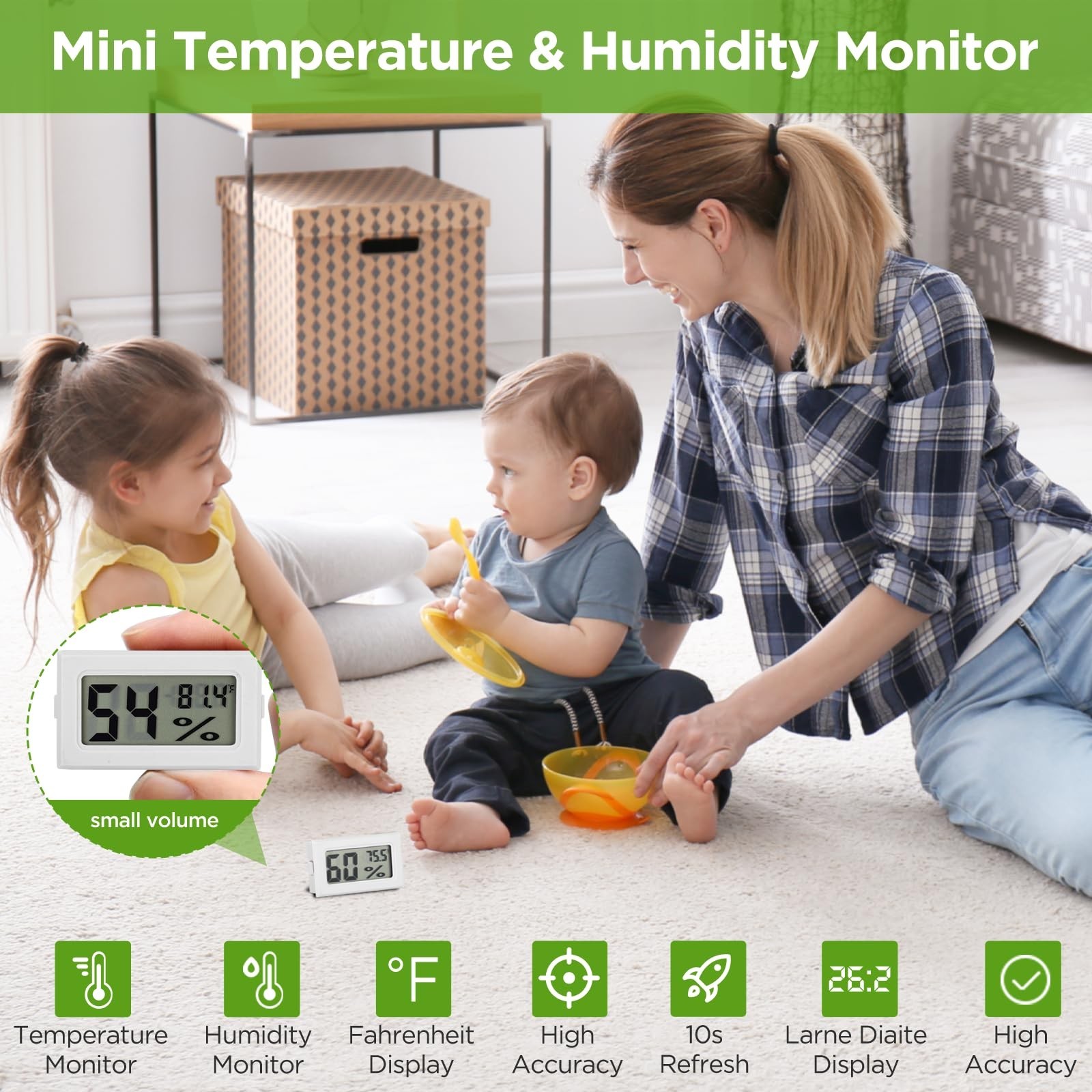 12 Pack Mini Hygrometer Digital Electronic Temperature Humidity Meters Gauge ...