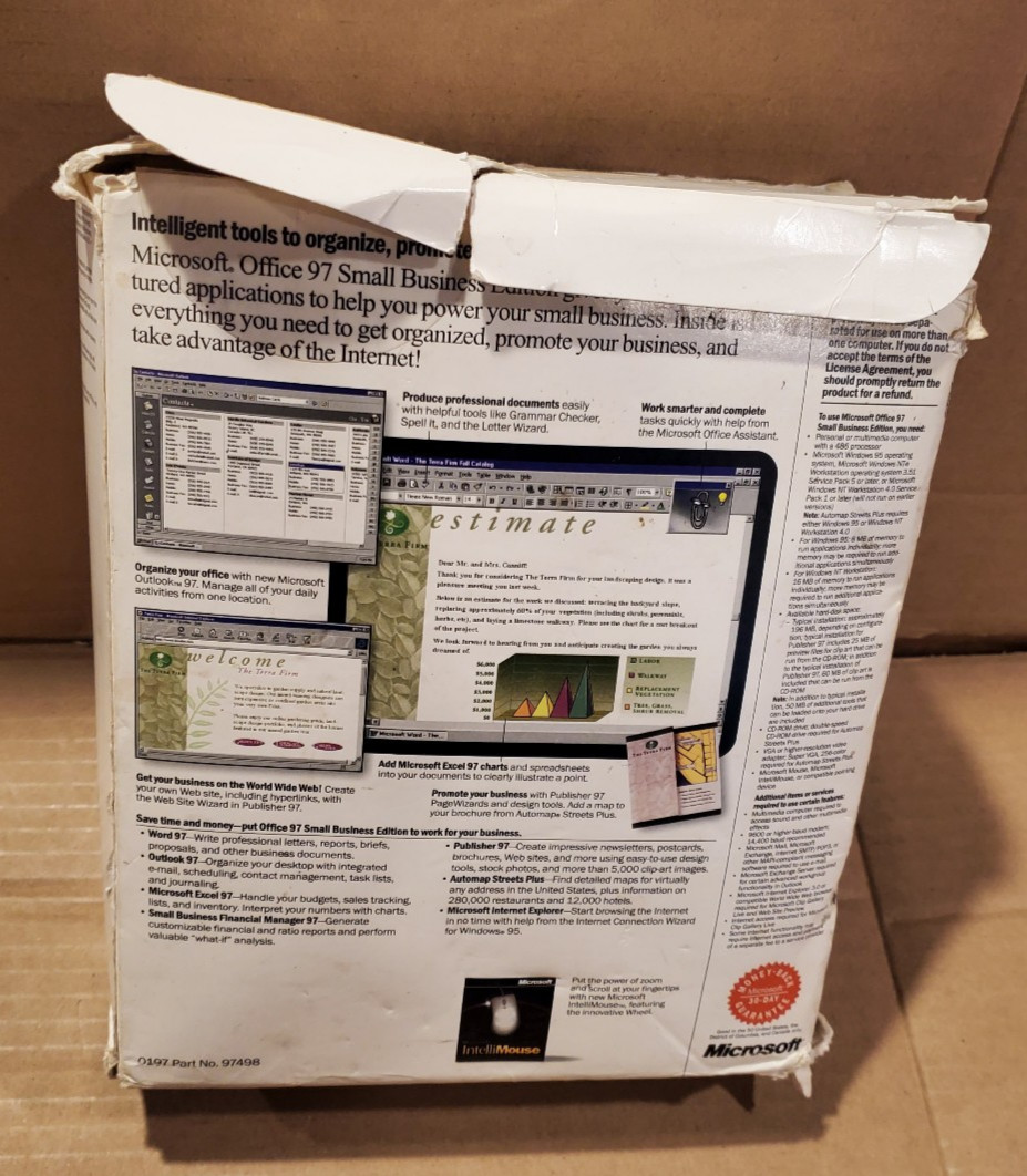 Microsoft Office 97 Small business dition Retail Package - Promotional Sample