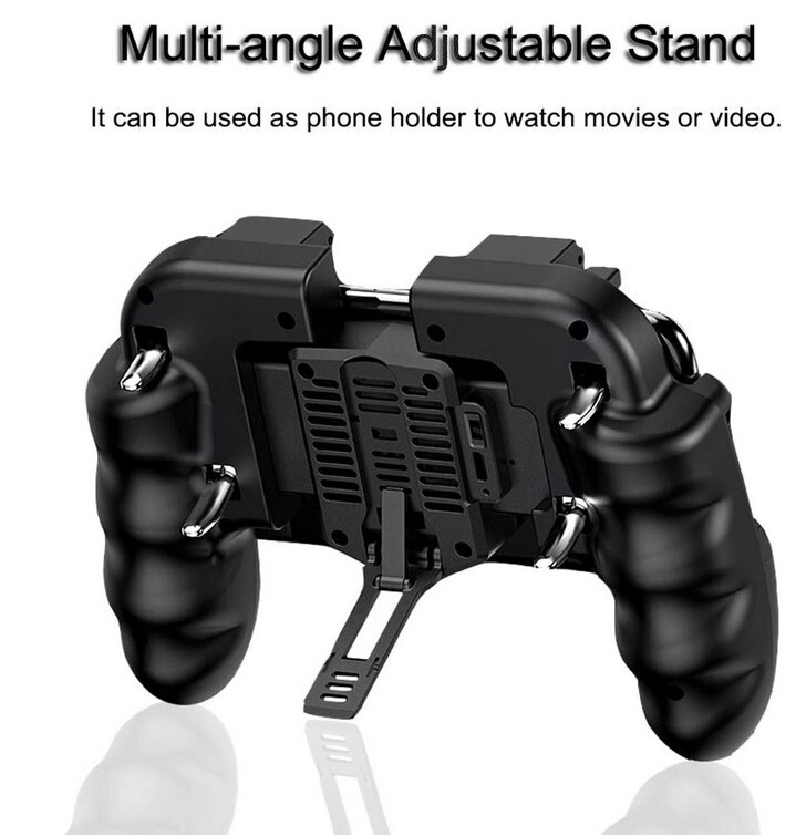 Delicate Six-finger Operating Mobile Gamepad with Fan Cooling Physics Button USA