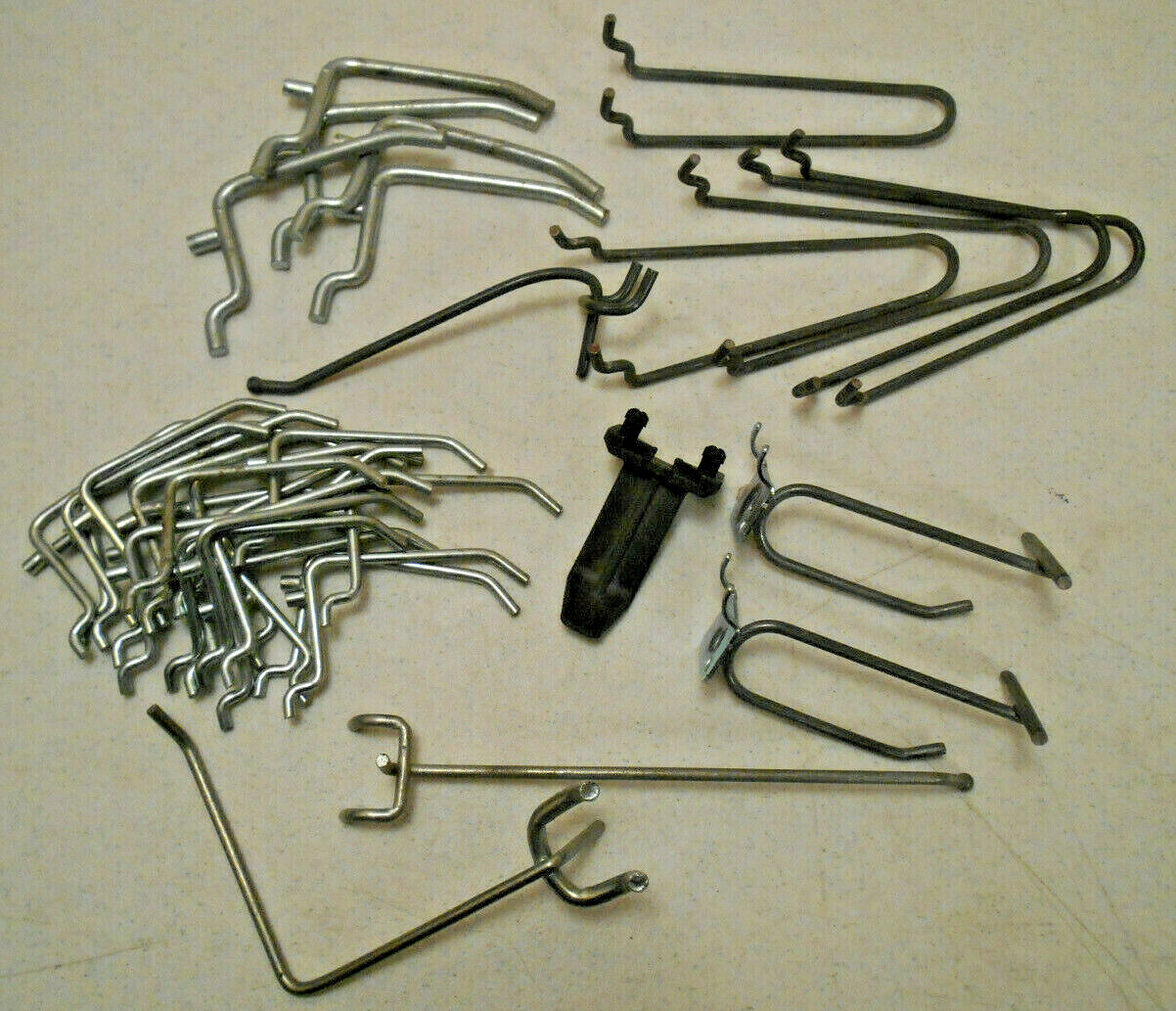 Mixed Lot of 37 Pegboard Hooks Some Heavy Duty See Pictures for Styles & Sizes