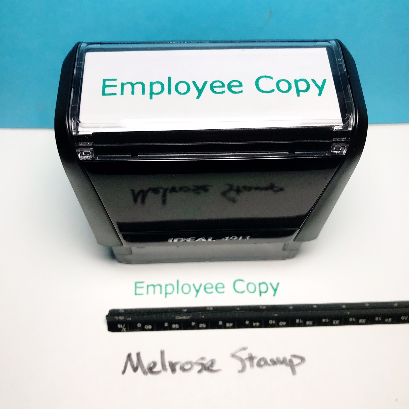 Employee Copy Rubber Stamp Green Ink Self Inking Ideal 4913