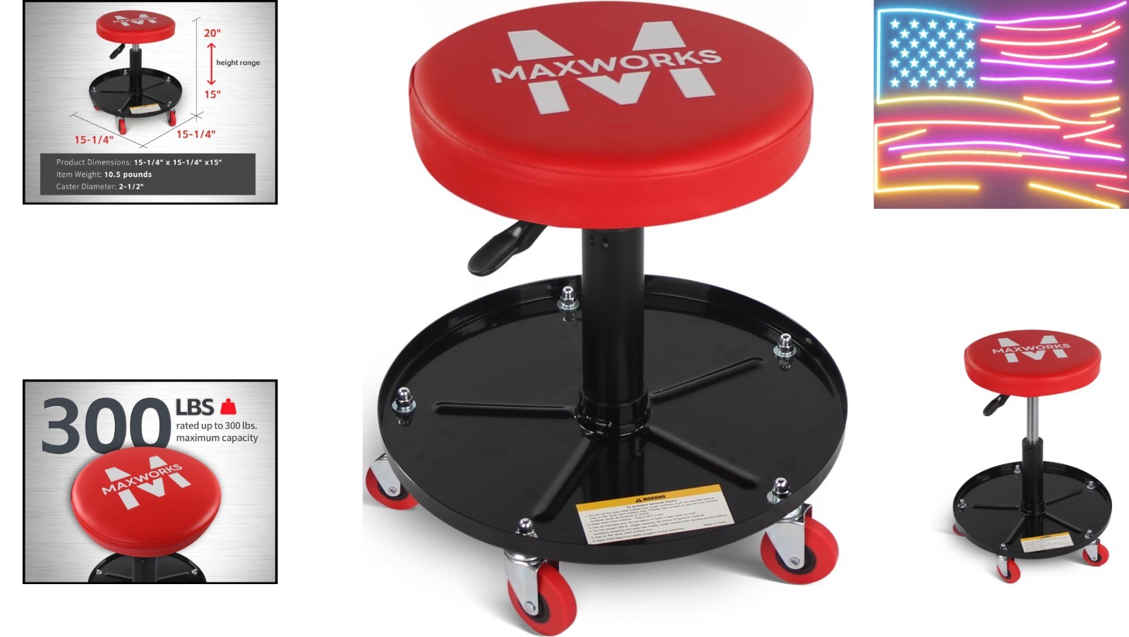 /Creeper with Adjustable Height - 300 lb Capacity