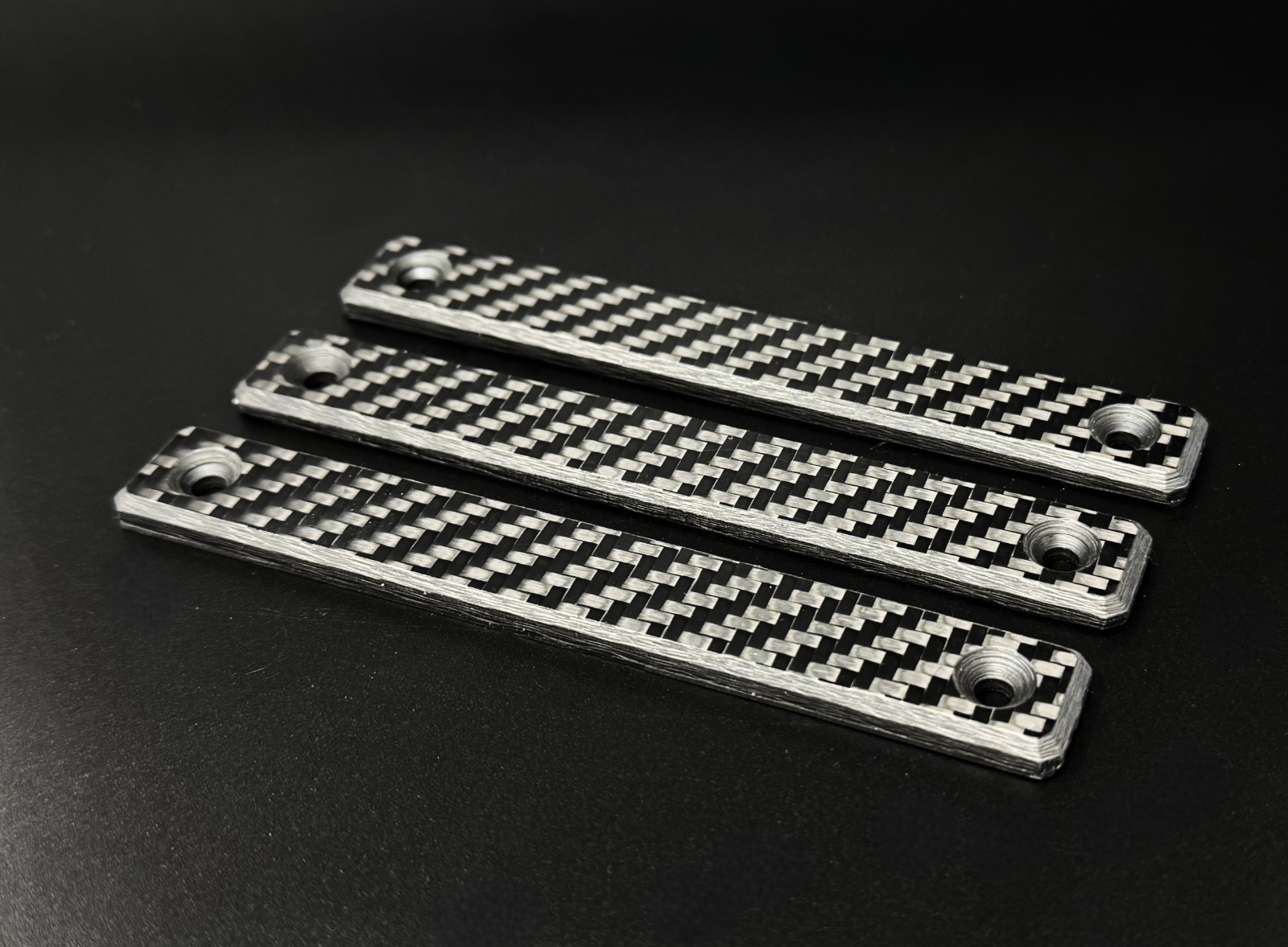 Traditional Carbon Fiber M-LOK Rail Cover Kit Tactical 3 Pack 3 Slot Panels