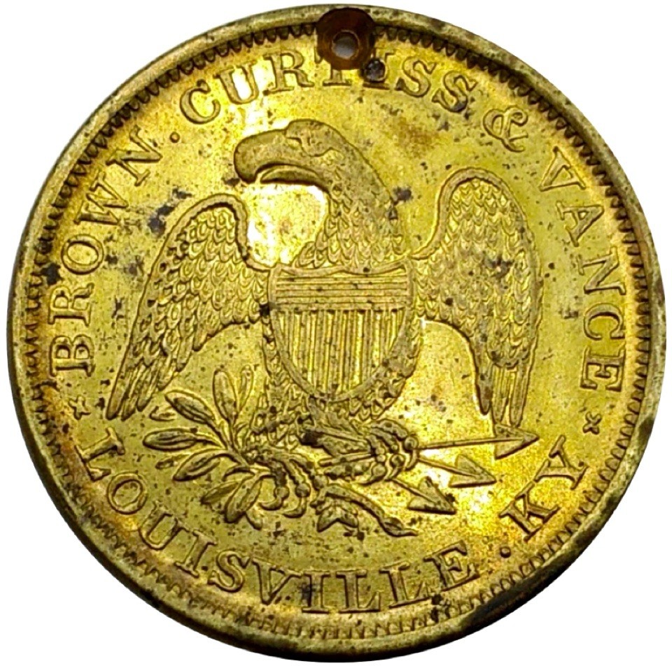 (1860) Louisville KY 1b (R-5) Brown Curtis & Vance Merchant Token