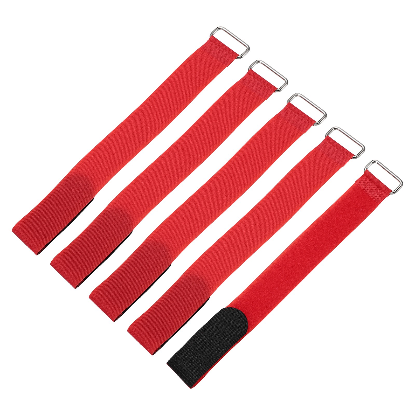 5Pcs Battery Tie Down Straps 1" x 10" Red Nylon Hold Down Hook Loop Straps