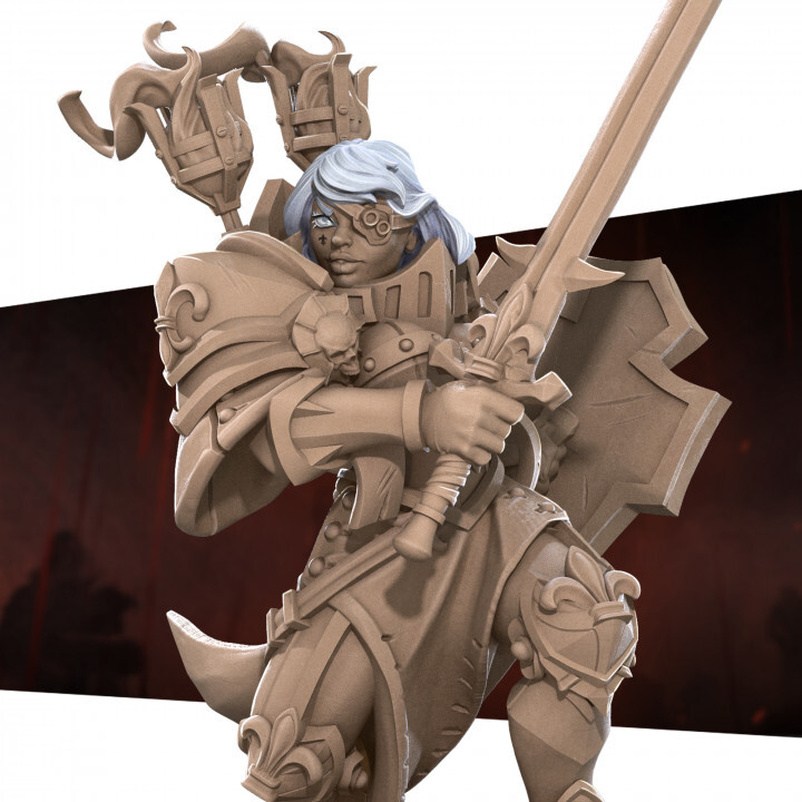 War Commander - Battle Nun Sister - Bite the Bullet - 32mm Fantasy D&D