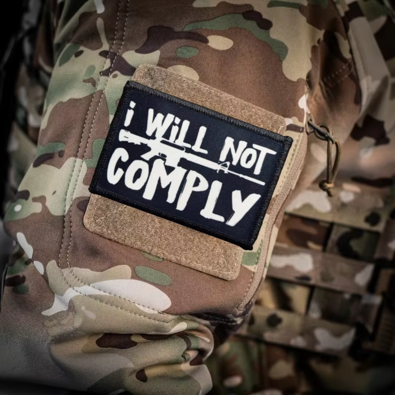 I Will Not Comply 2A M4 Defiant Resistance Hook & Loop Tactical Morale Patch