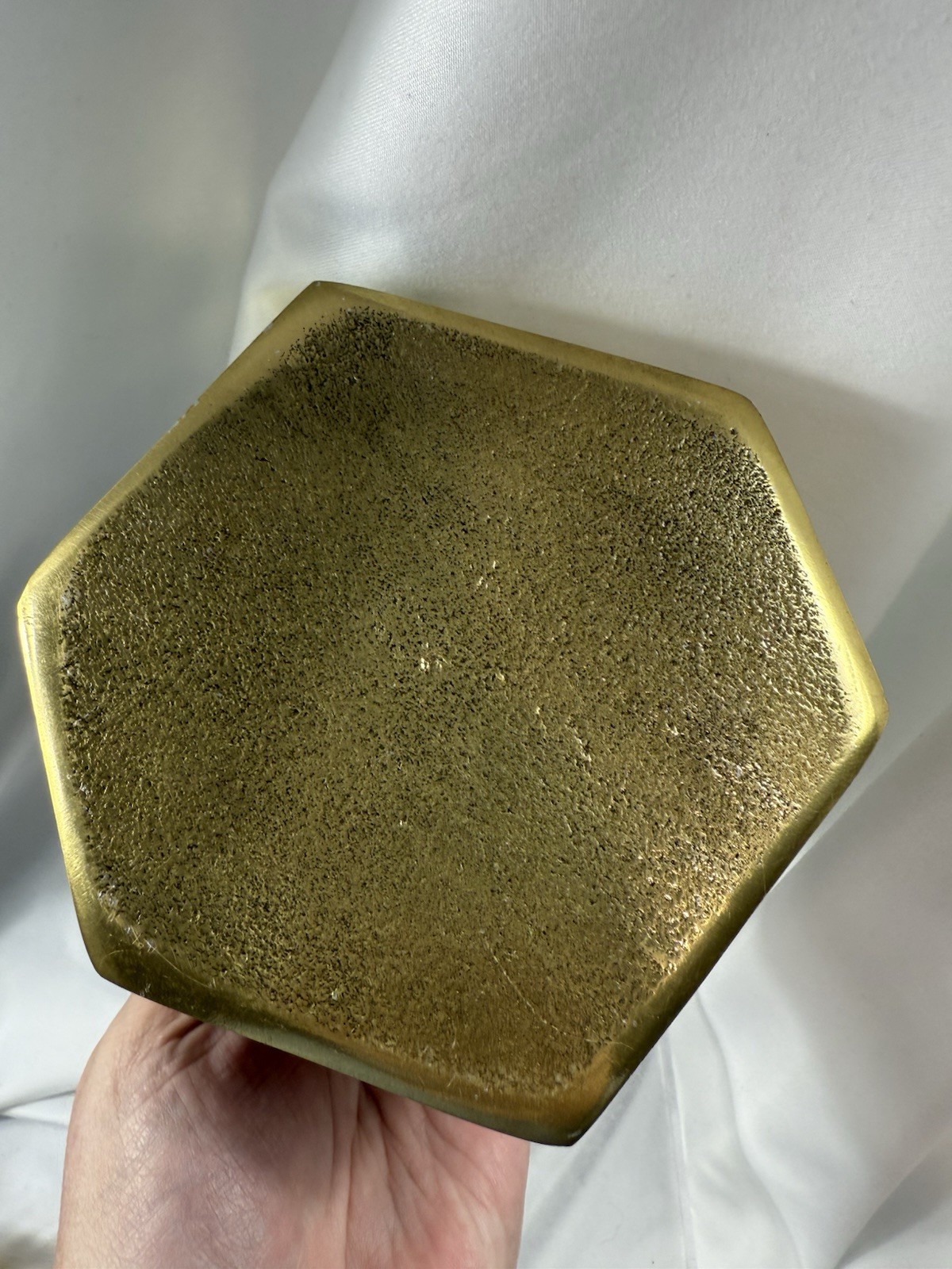 Geometric Lidded Box Gold Tone