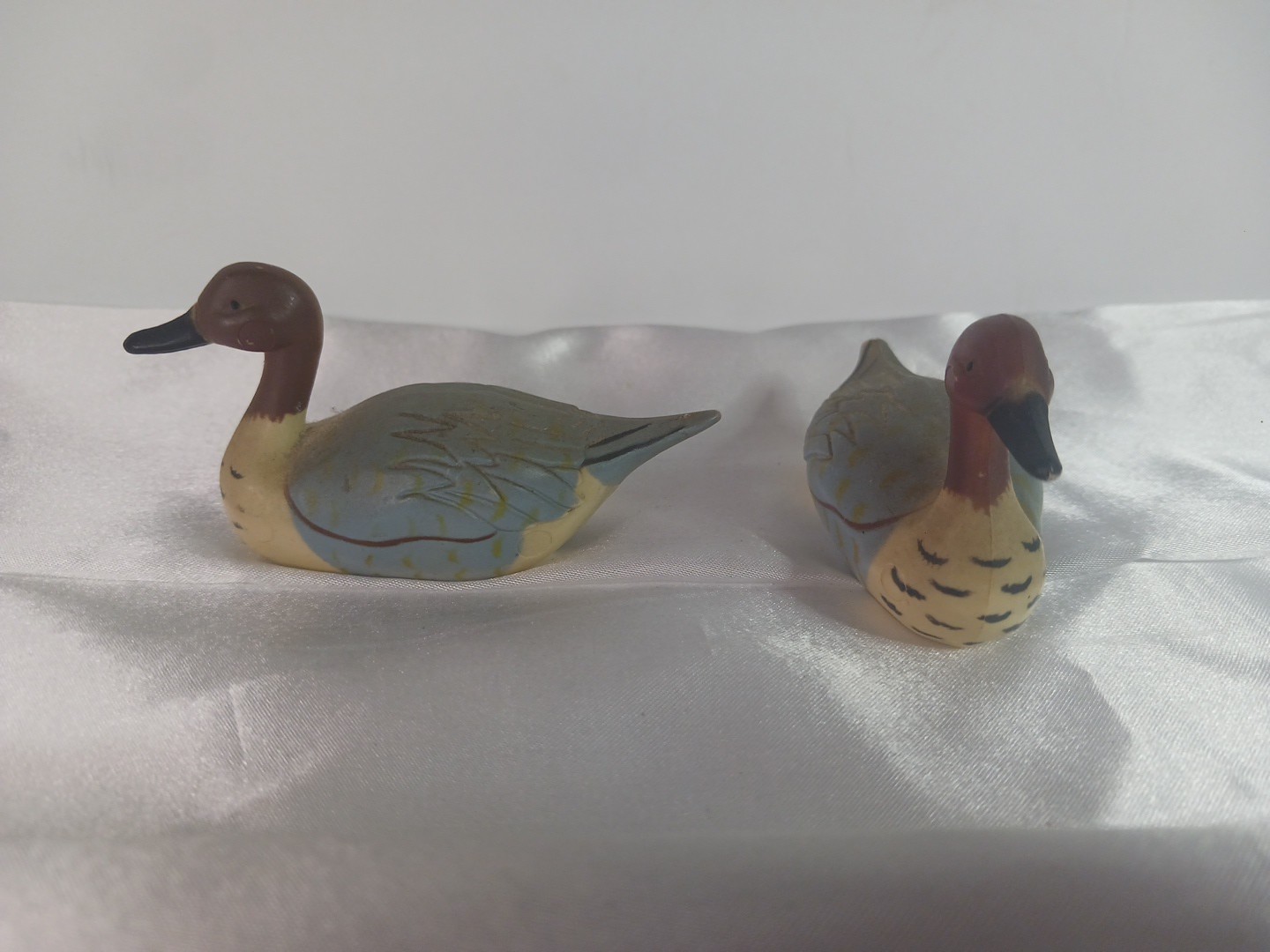 Lot of 2 Vintage 80s Duck Pencil Sharpeners Figurines Mallard Decoy Hong Kong