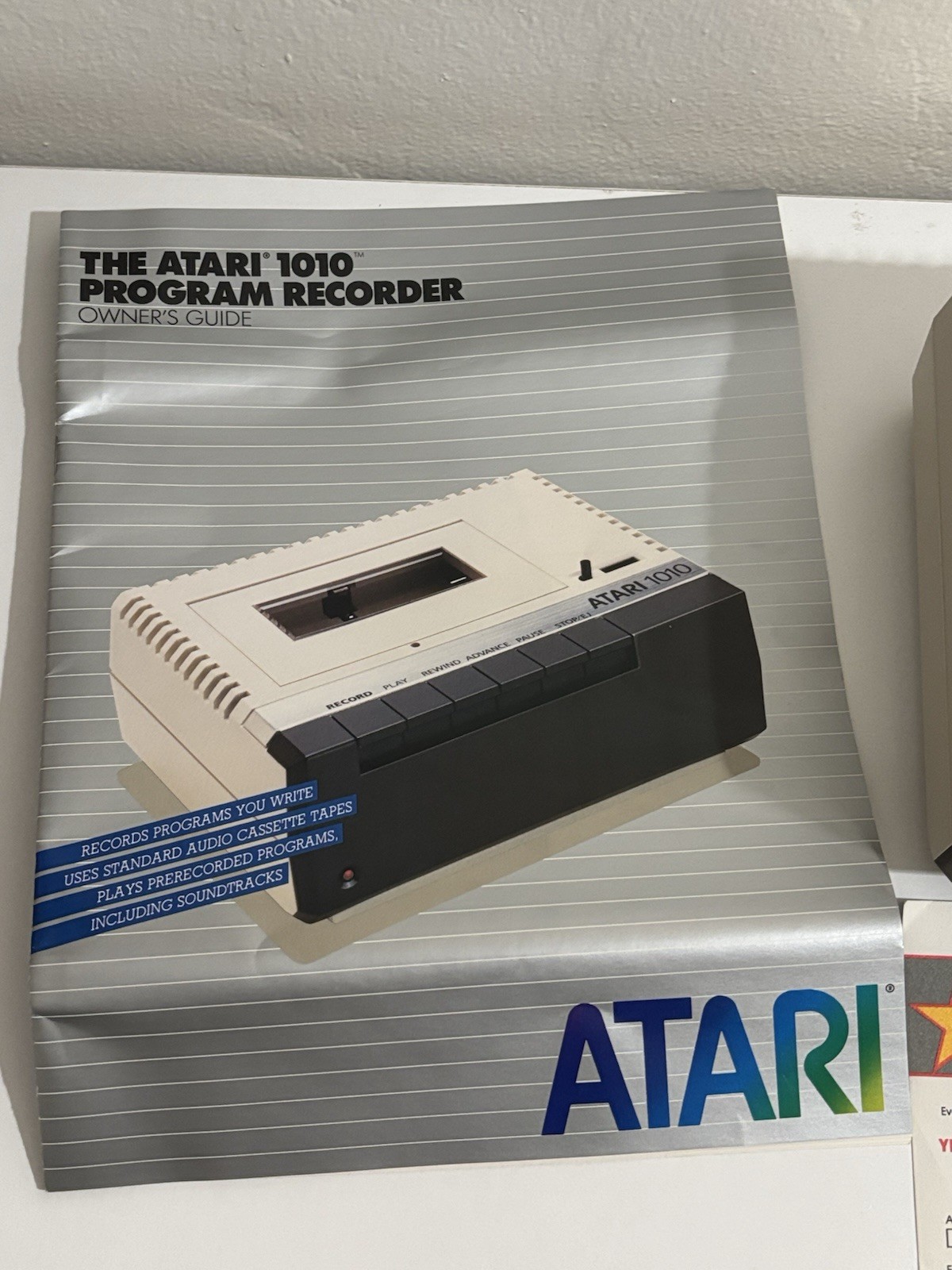 Vintage The Atari 1010 Program Recorder - Power Supply & Owners Guide in Box