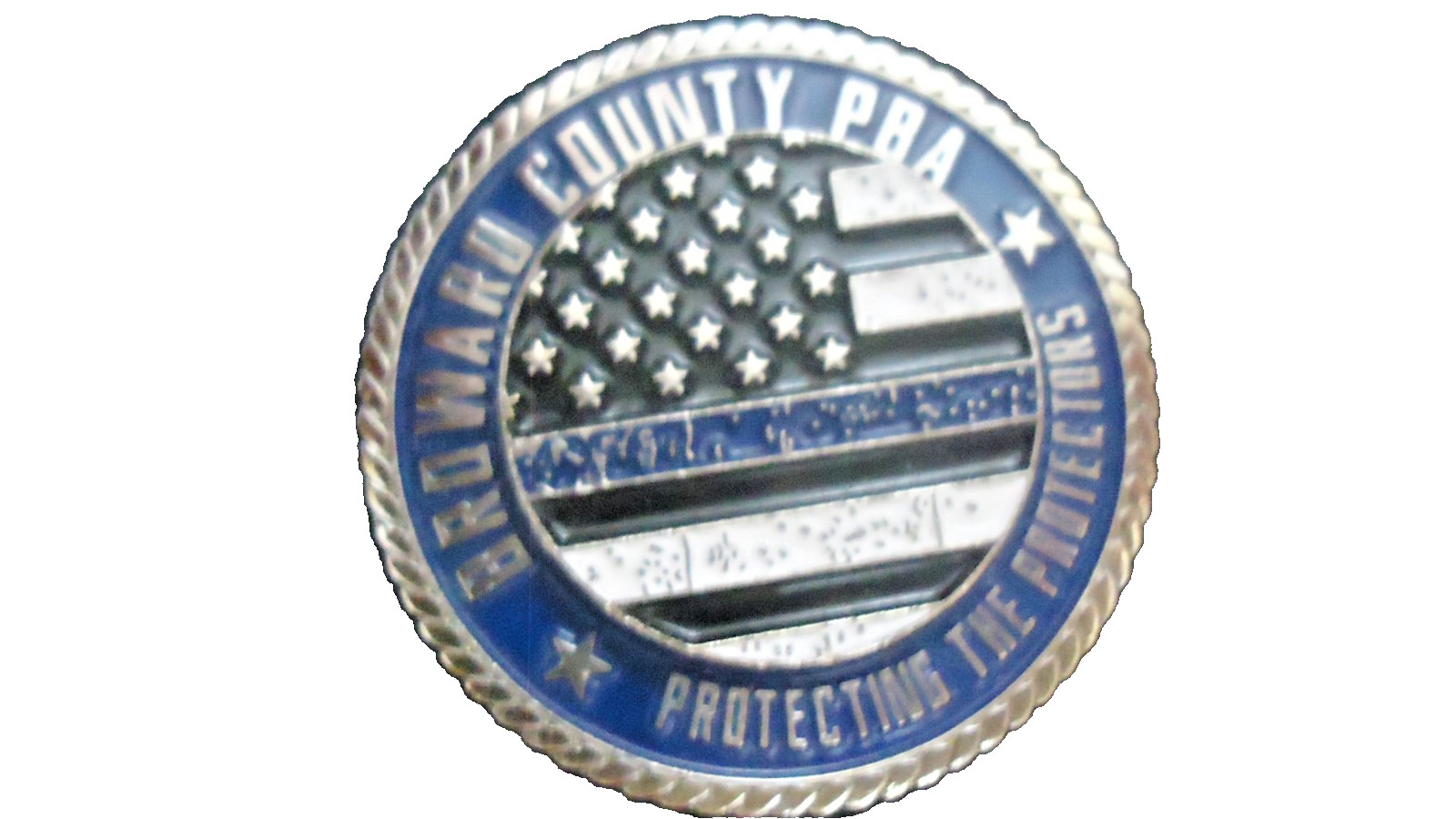 BROWARD COUNTY ,FLA. PBA MEMBER-PROTECTING THE PROTECTORS STACKED CHALLENGE COIN