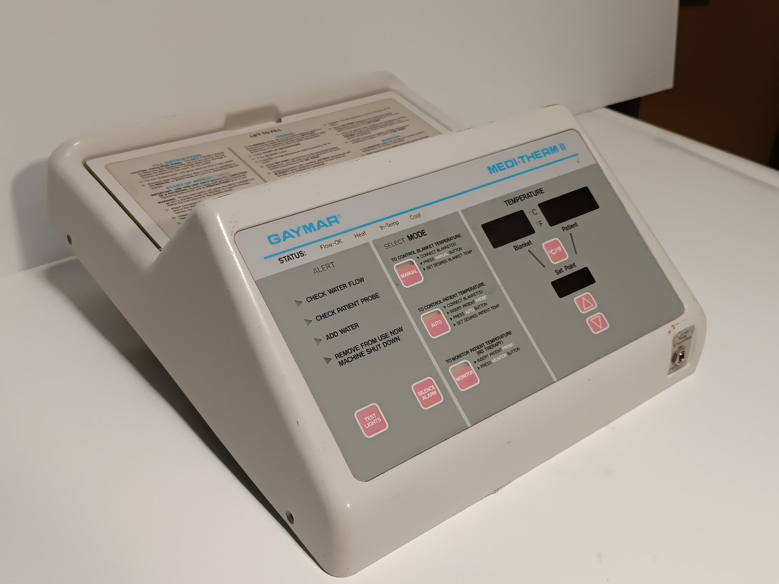 Gaymar Medi-Therm II patient warming cooling unit control panel as shown