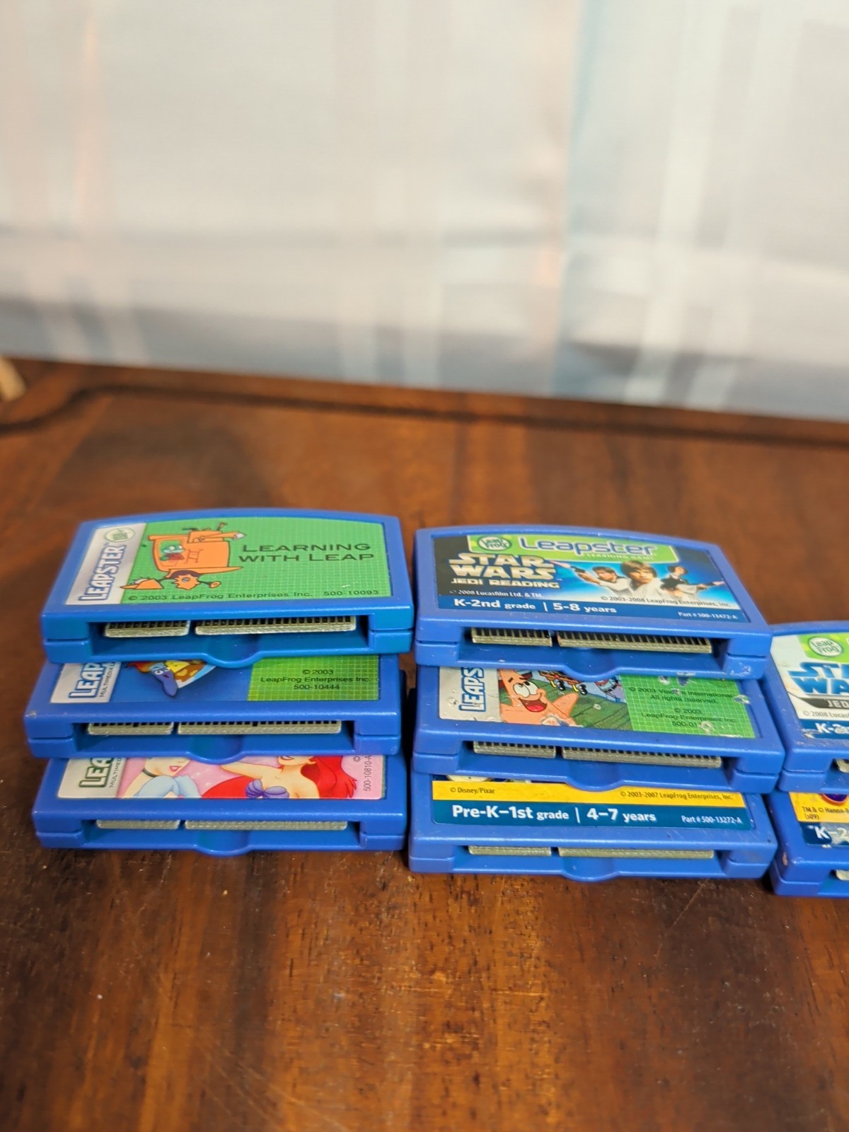 Leap Frog Leapster Game Cartridges Lot of 8  Explorer Learning Disney Spongbob