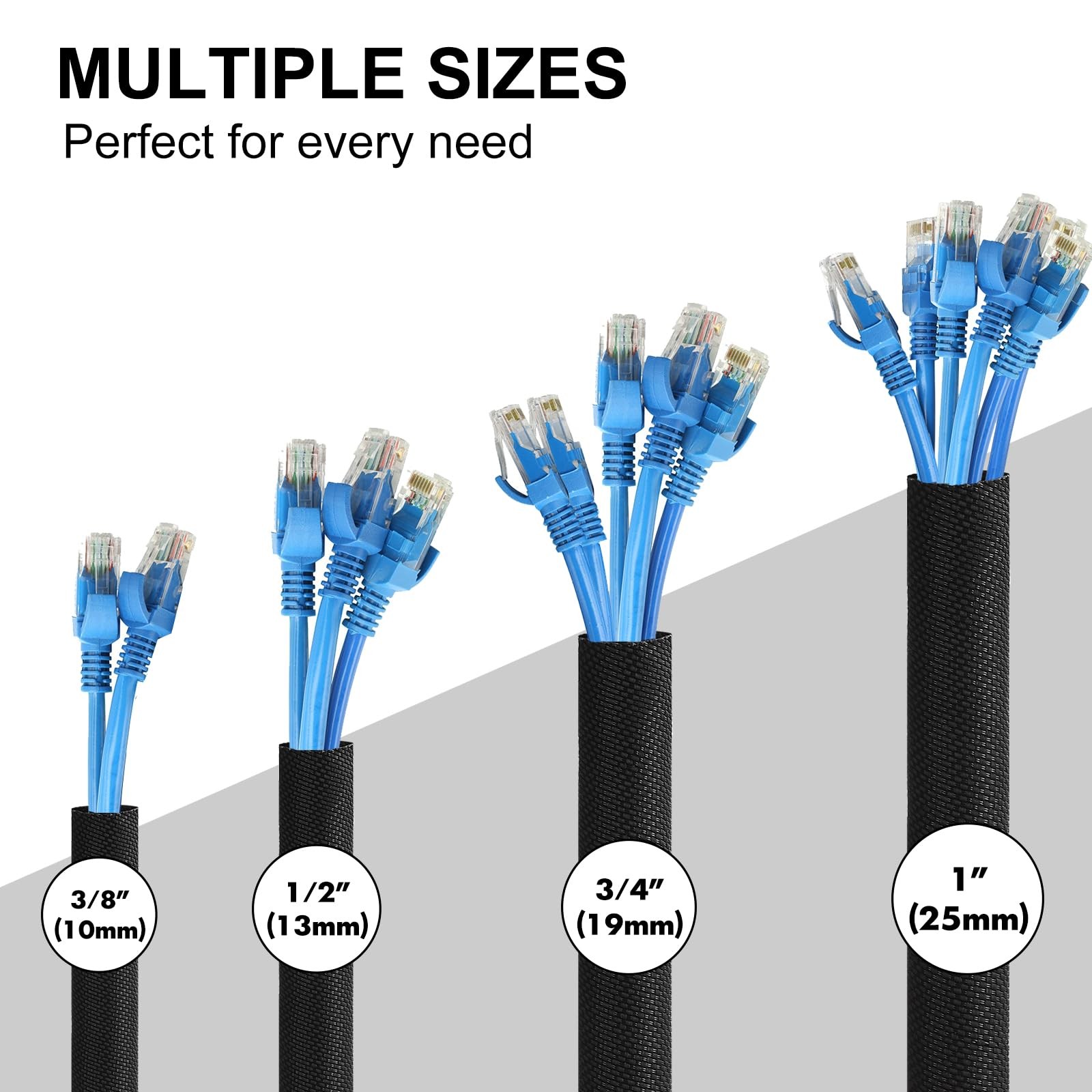 Secbolt Chew-Proof 10ft x 1/2in Cable Protector - Bite-Resistant Black for Pets