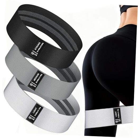Fabric Resistance Bands for Working Out, 3-Level Non-Slip Exercise Bands for