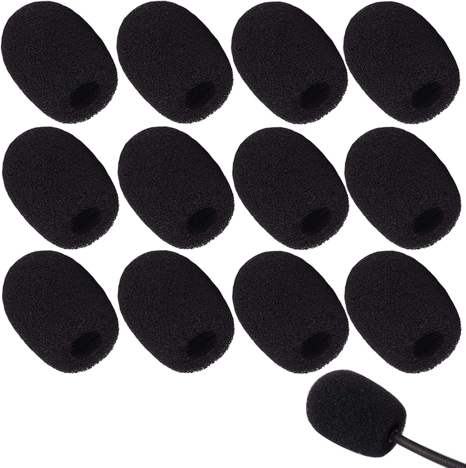 12 Pack Microphone Covers Foam, Noise Reduction Mic Cover, for Lapel and Headset
