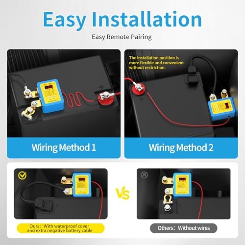 Kill Switch for Car 12V 240A Remote Battery 240A with Led Voltage&Cable