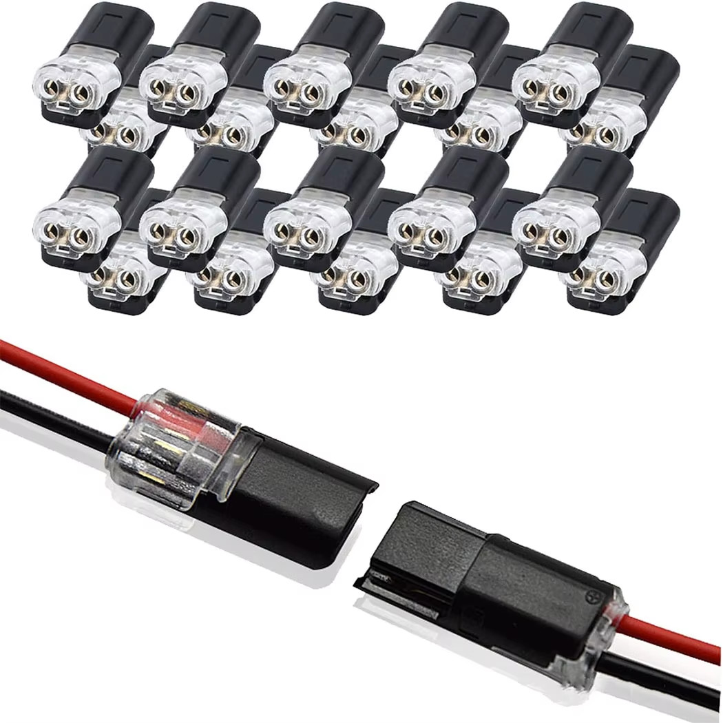 100pcs Double-Wire Plug-in Connector, Cable Clamp with Locking Buckle, AWG 18-22
