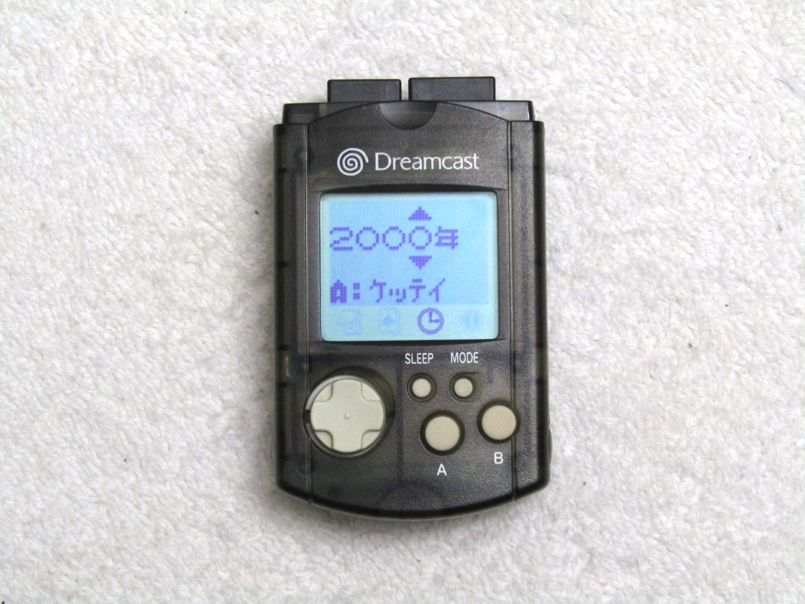 Official Sega Dreamcast Clear Black VMU HKT-7000 Memory Card /w New Batteries JP