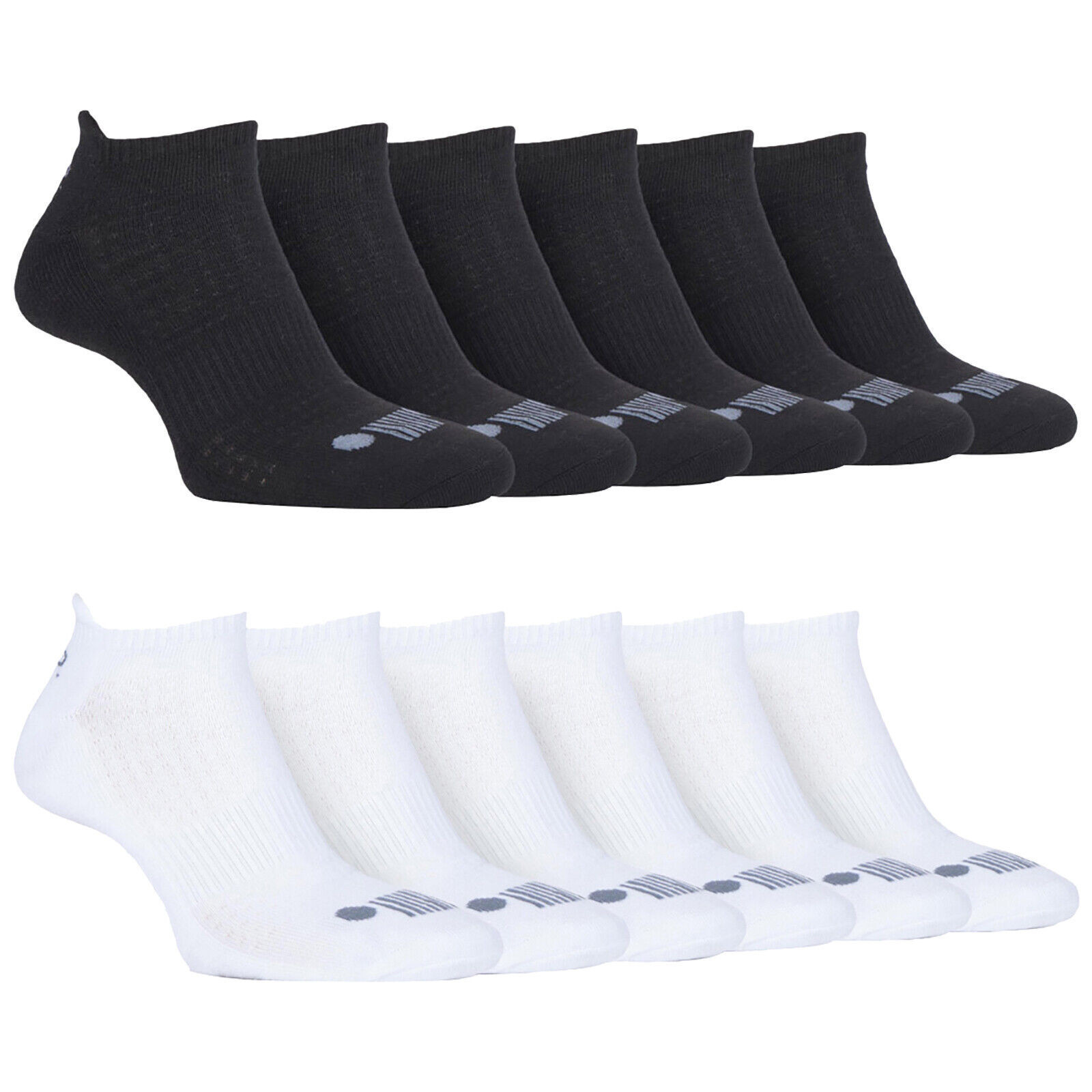 JEEP - 6 Pairs Mens Cushioned Sport Ankle Trainer Socks For Running
