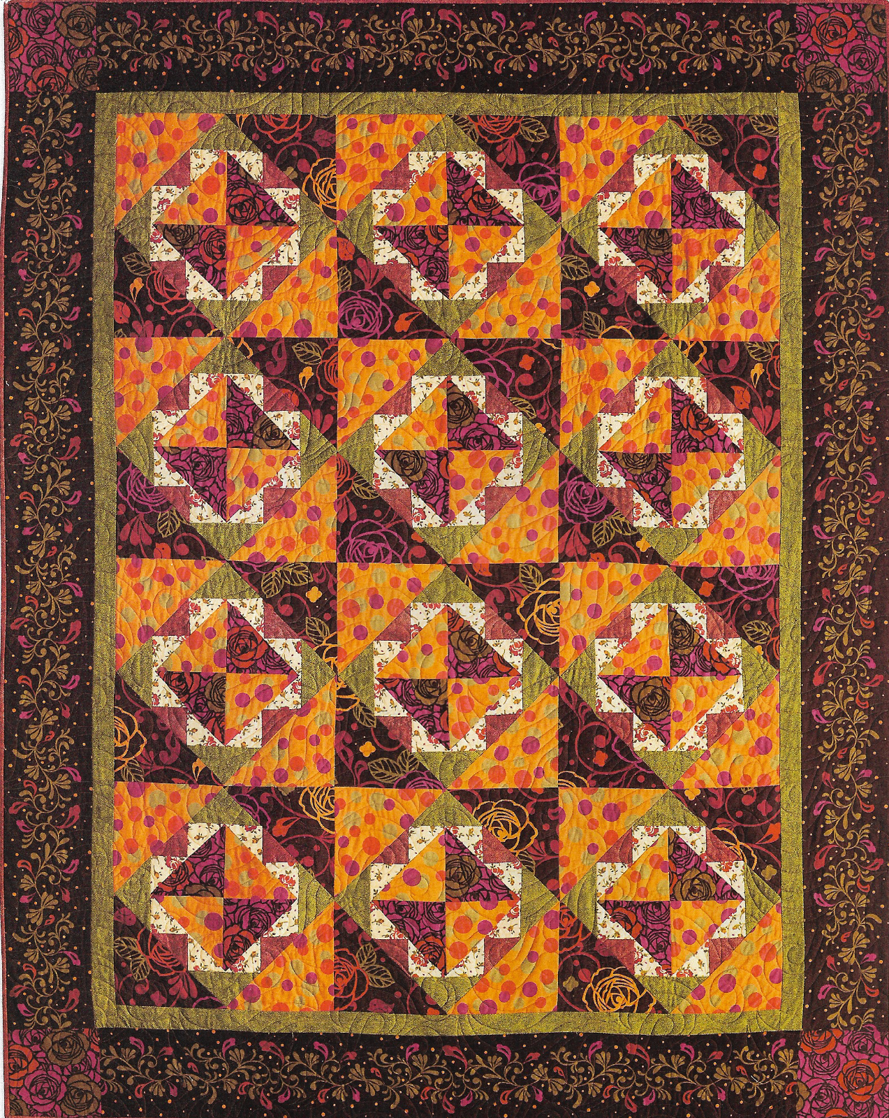 Frippery Quilt quilting pattern instructions (4 sizes)