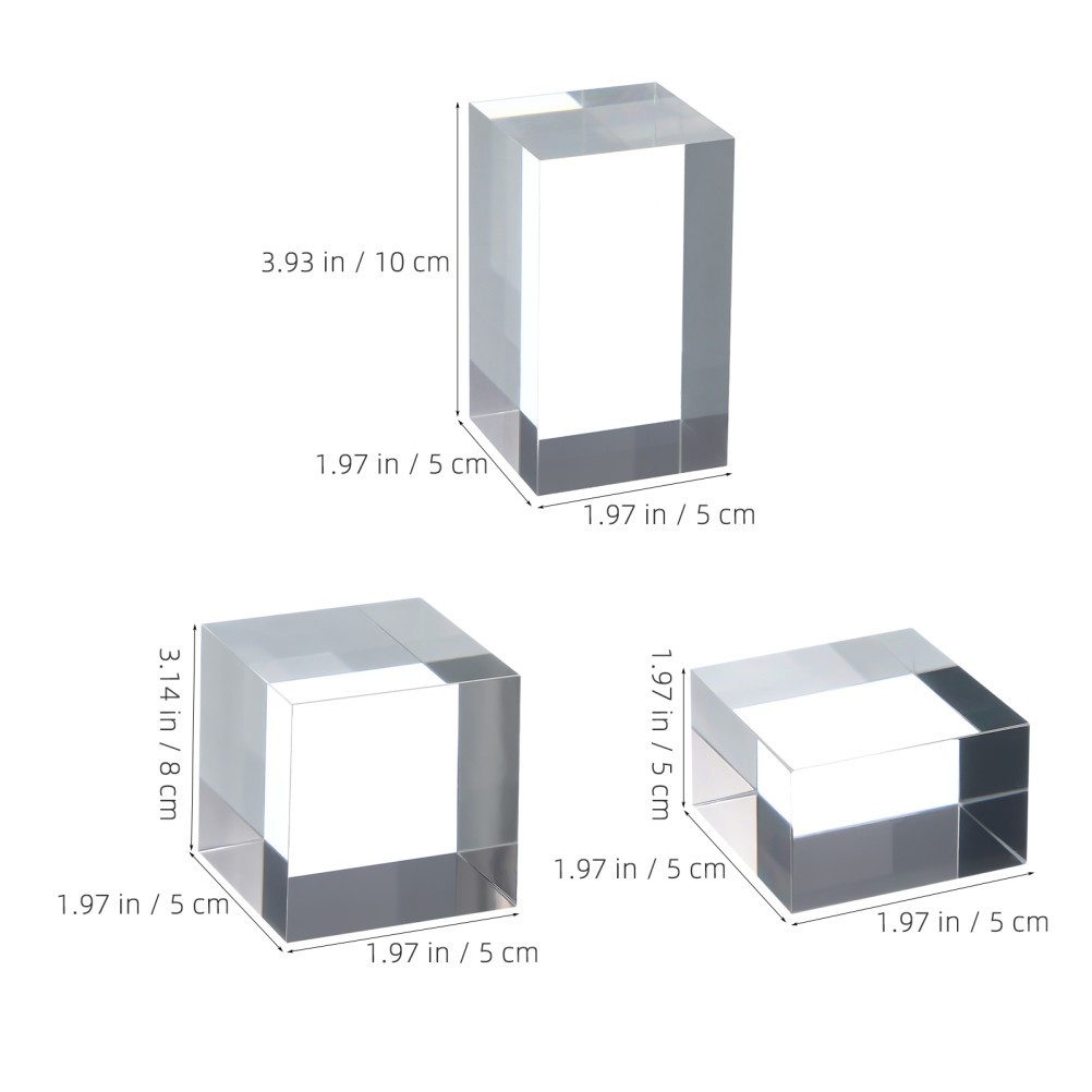 3 Pcs Acrylic Shooting Base Jewelry Box Riser Products Display Stands Showcase