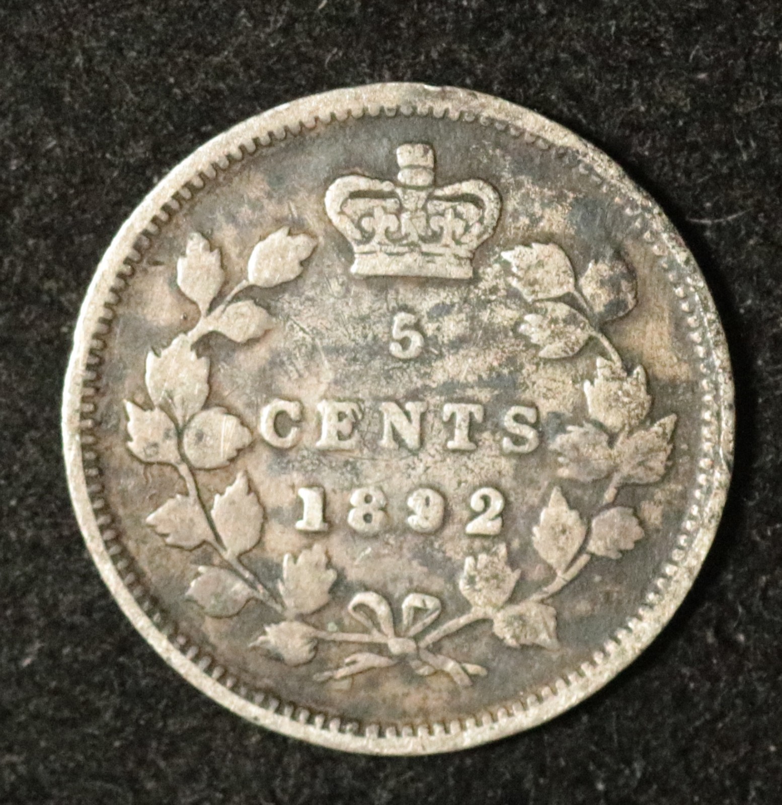 Canada 1892 5 Cents - Silver - Victoria - Nice Condition - Obv 2