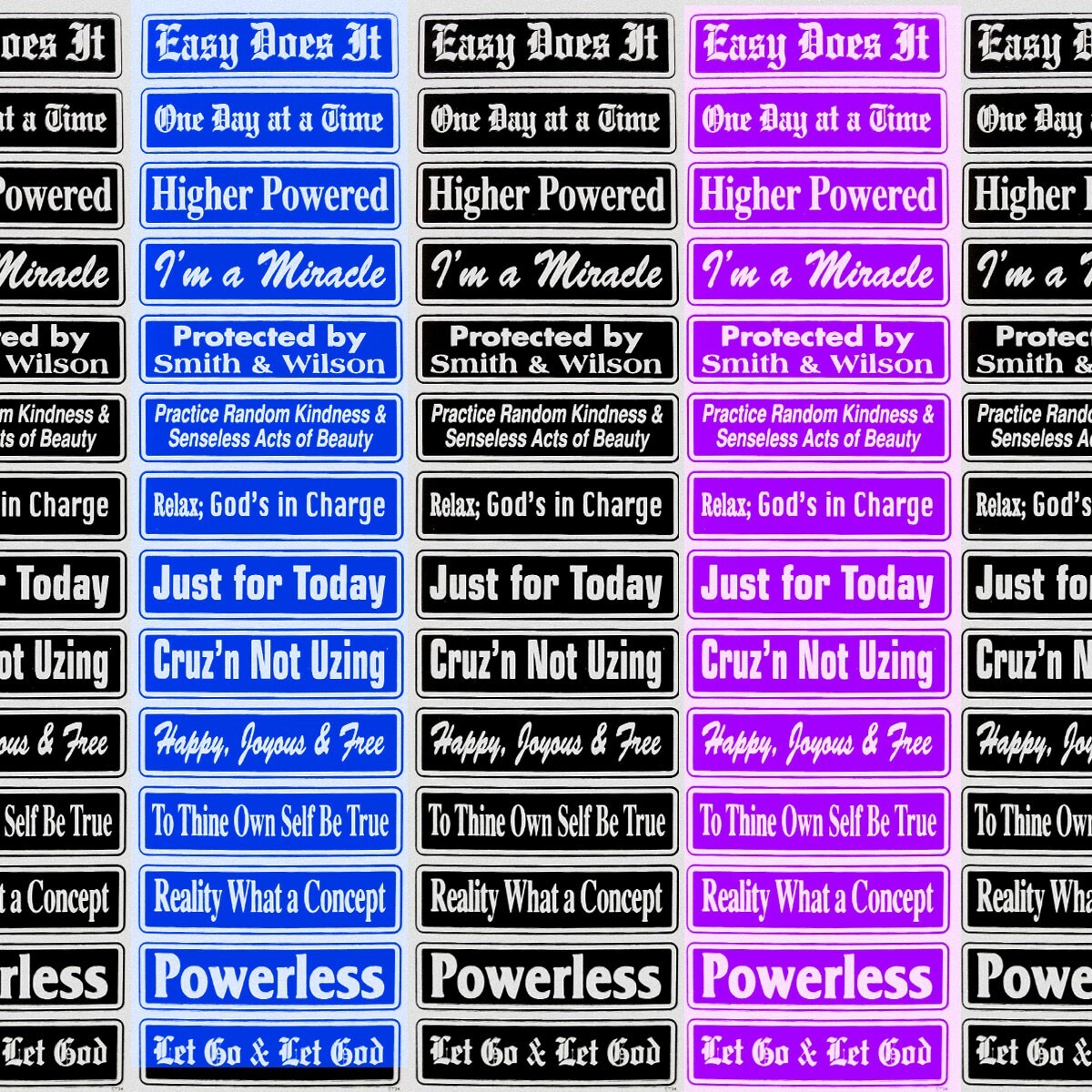 "Multiple Saying Strip" Bumper Sticker, Available in 3 Colors, ST24