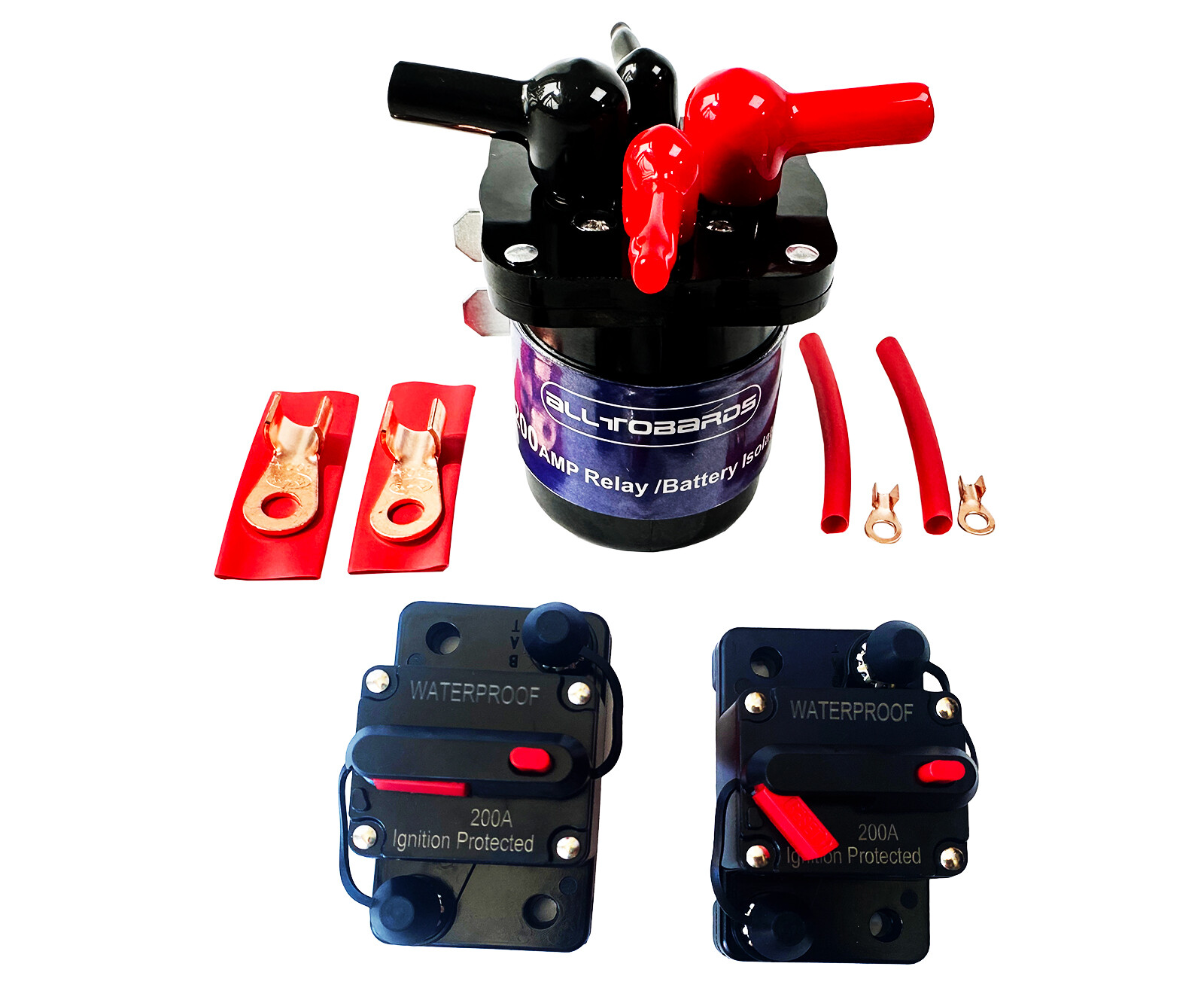 200 Amp High Current Power Relay and Battery Isolator w/200 Amp Circuit Breaker
