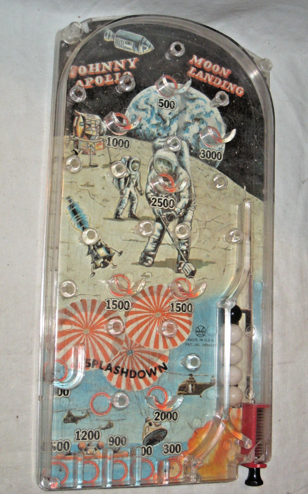 VINTAGE Marx Toys Johnny Apollo Astronaut Moon Landing Pinball Game