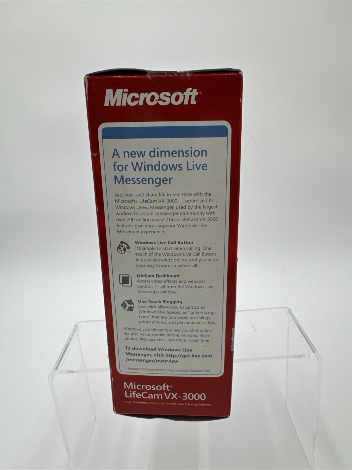 Microsoft Lifecam VX-3000 Camera 640 X 480 Pixel Resolution Video Web Camera
