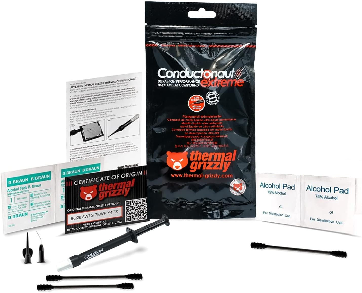 Thermal Grizzly Conductonaut Extreme Thermal Grease - 1 Gram Liquid Metal Therma