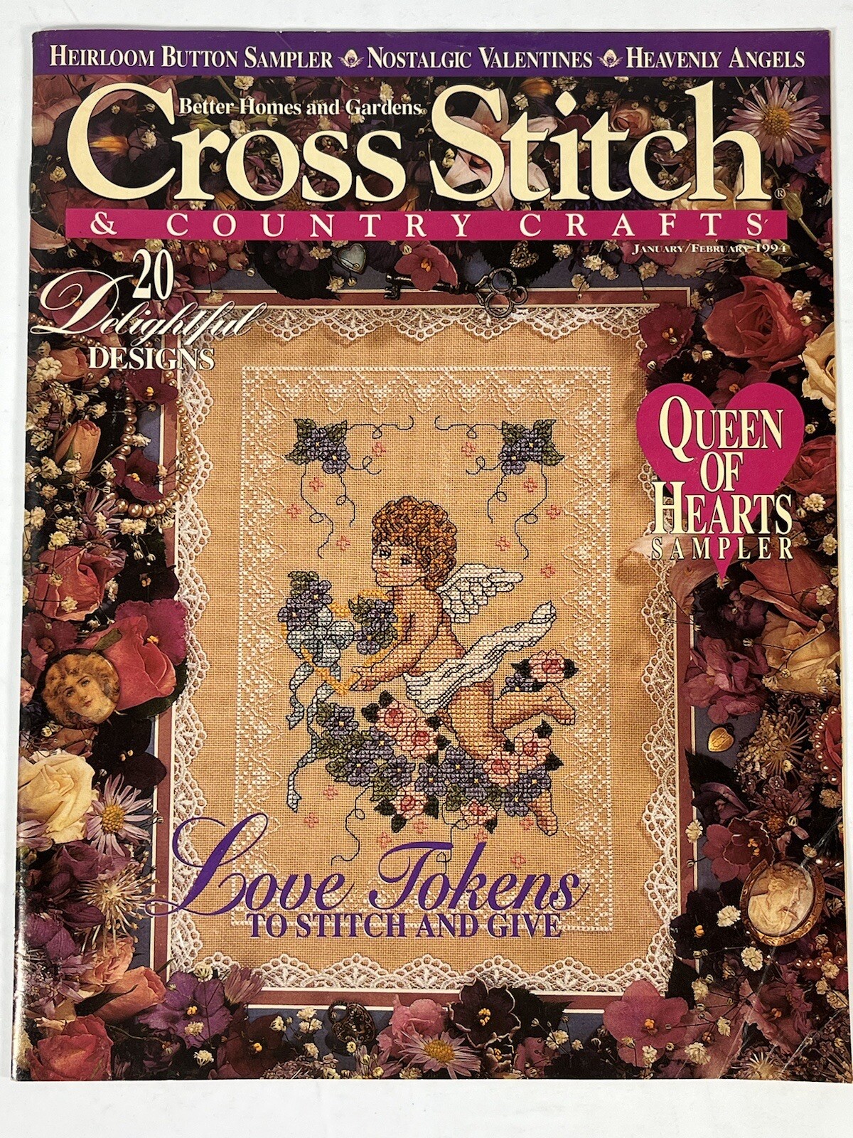 Better Homes and Gardens Cross Stitch Magazine Patterns Craft Needlework Jan 94