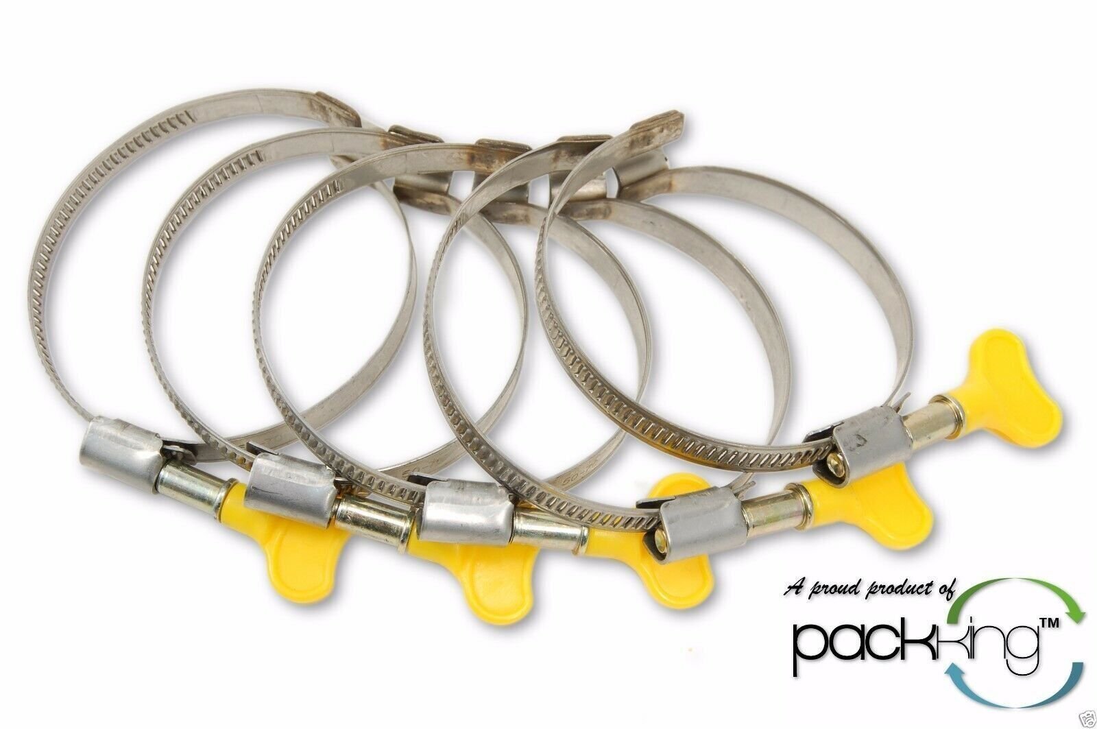 5 PC 2-1/2 Inch Left Hand Bridge Clamps, Key Clamps, Hose Clamps - Safety Yellow