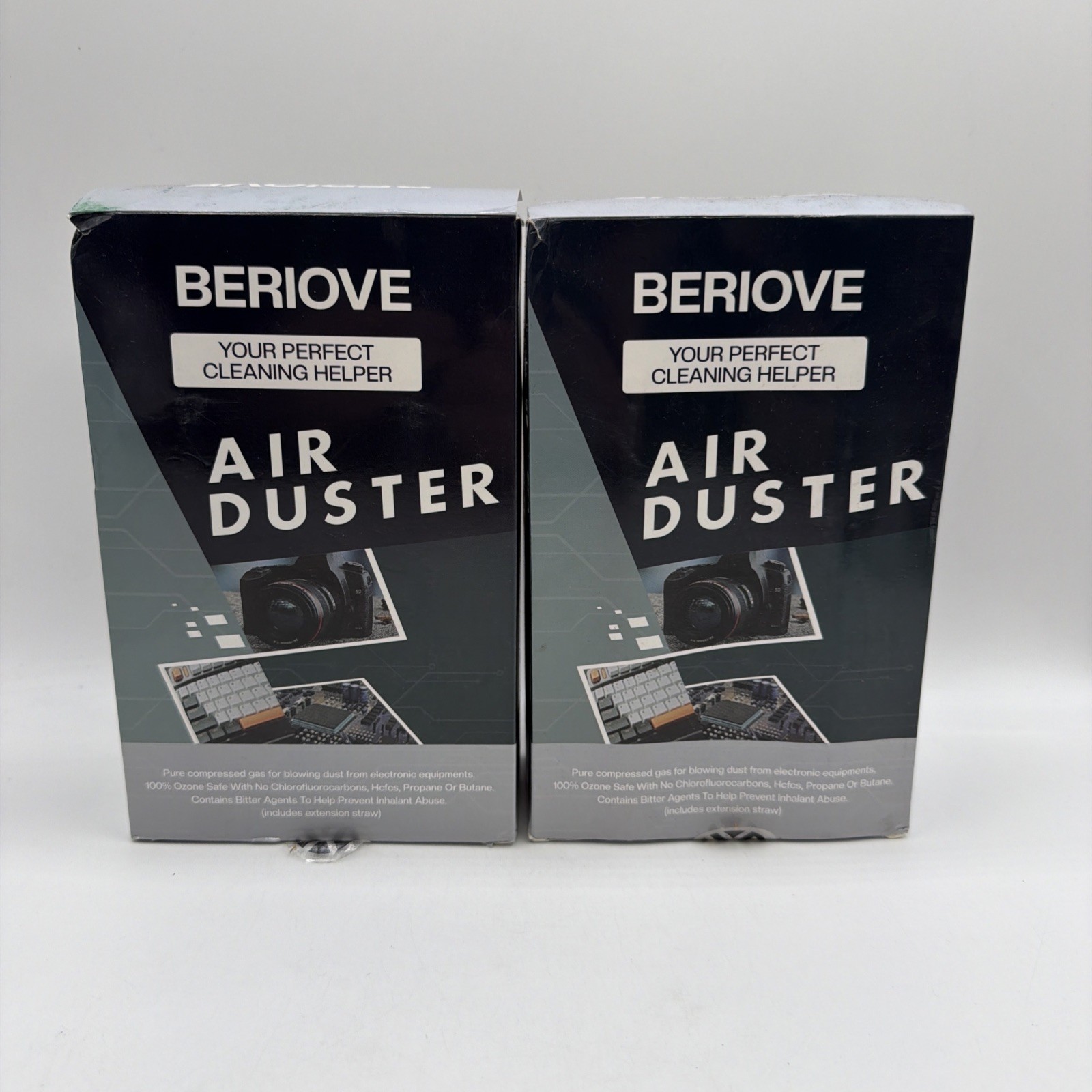 Beriove Air Duster Compresses  2 Cans 2 Pack