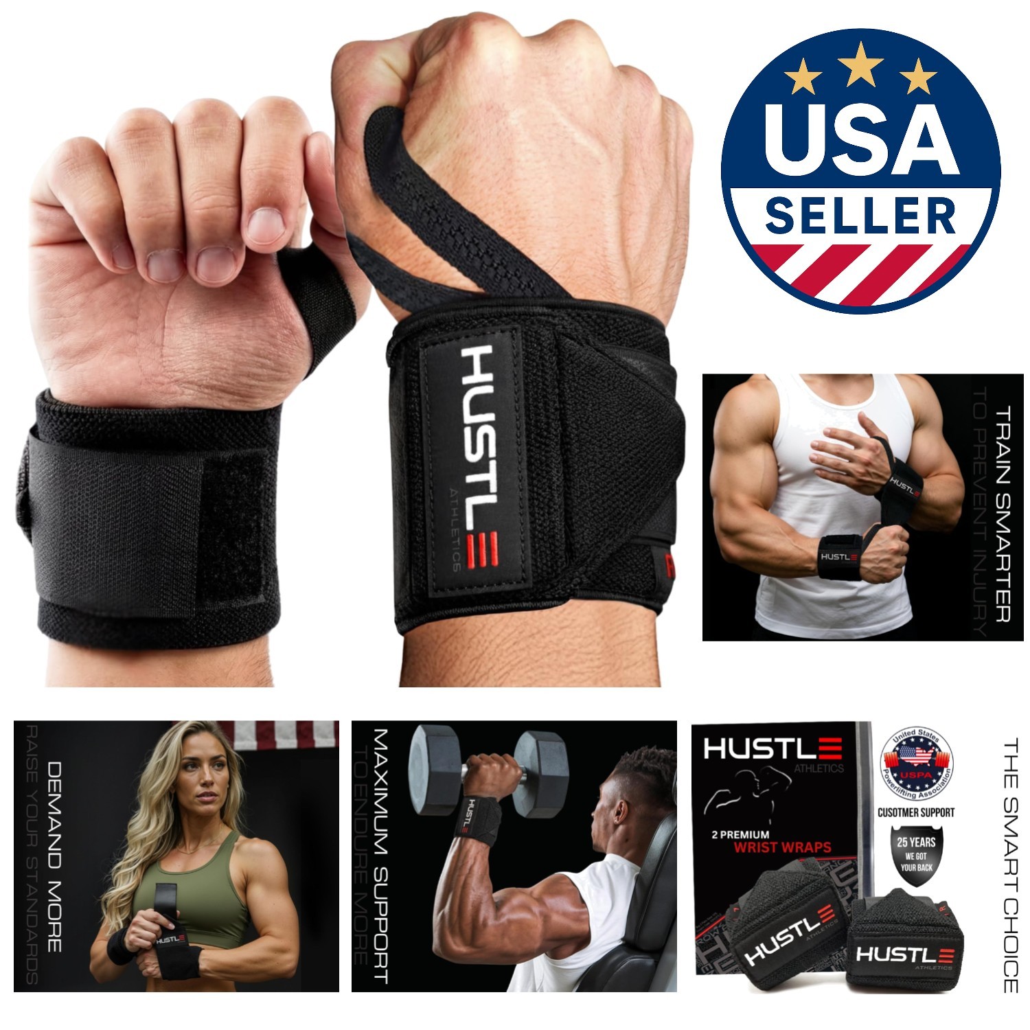 Comfortable & Durable 18" & 12" Wrist Wraps: Essential for Powerlifting Success