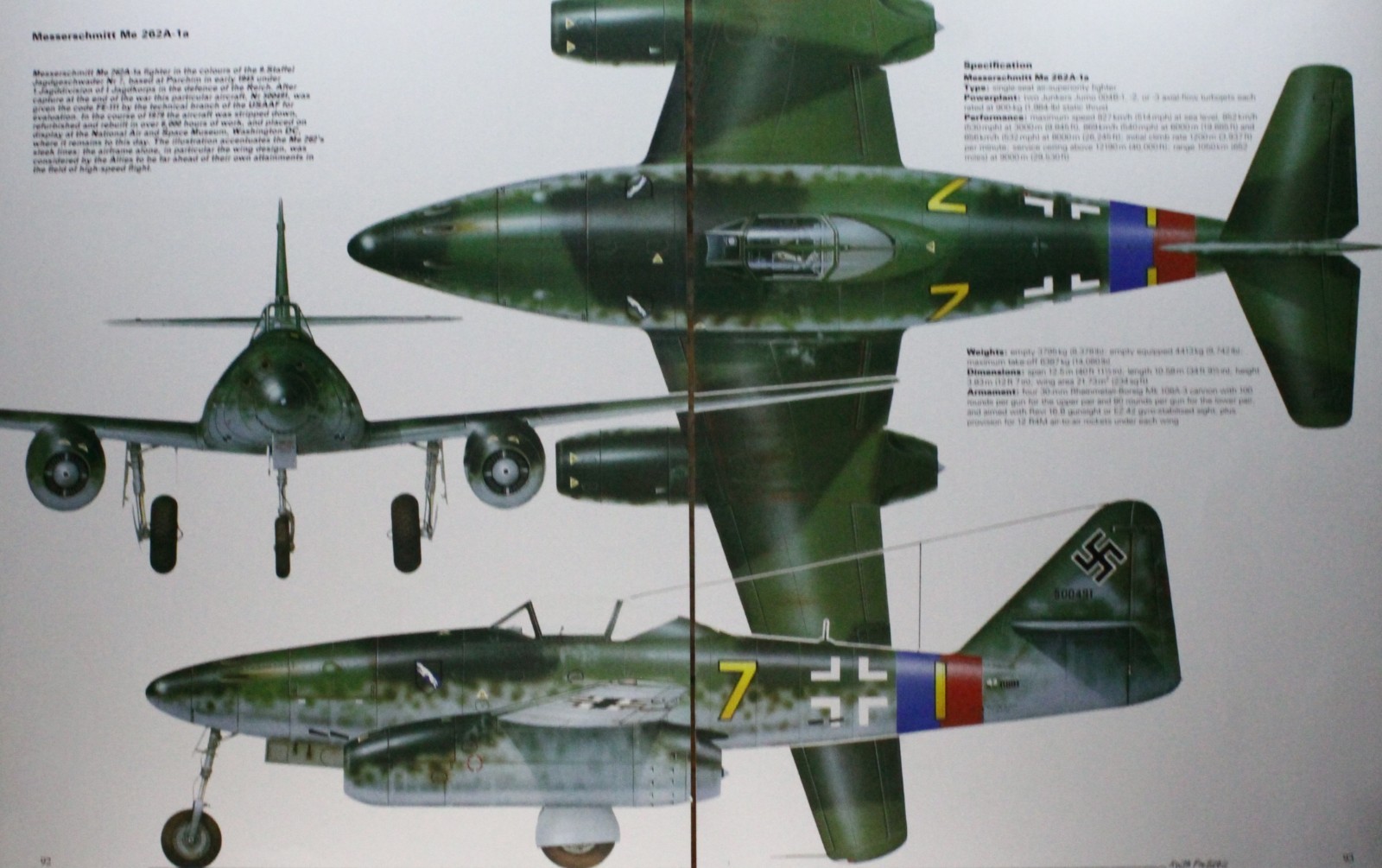 Messerschmitt Me 262 Plane Picture Article Vtg Wall Art Aircraft Sheet Display