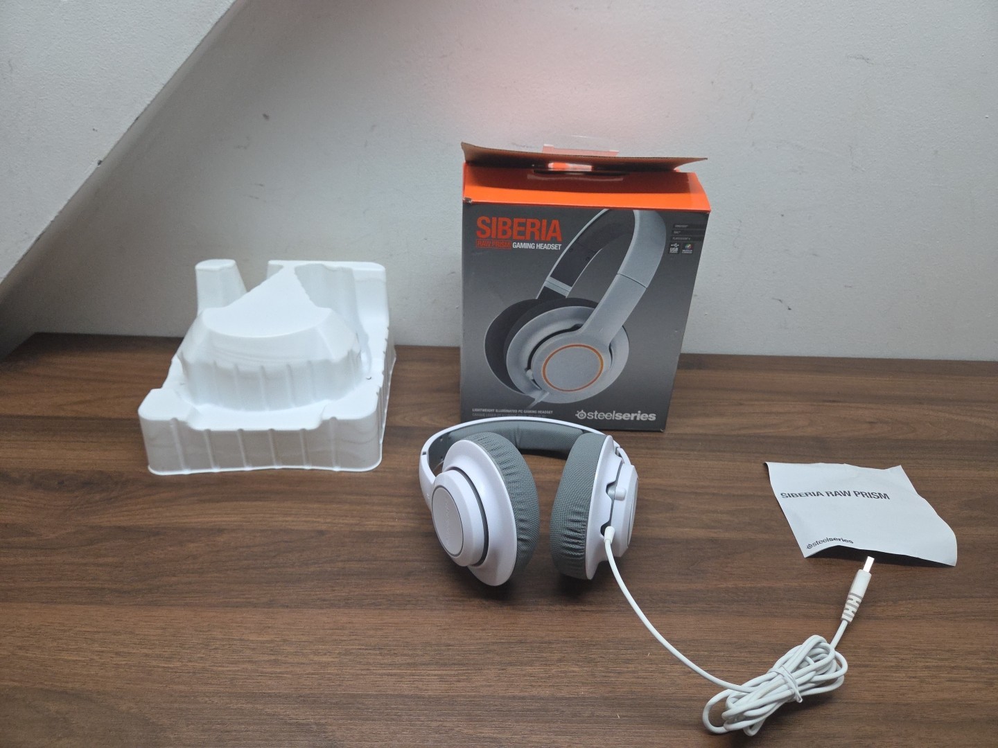 SteelSeries Siberia Raw Prism White Wired Headset & USB Excellent