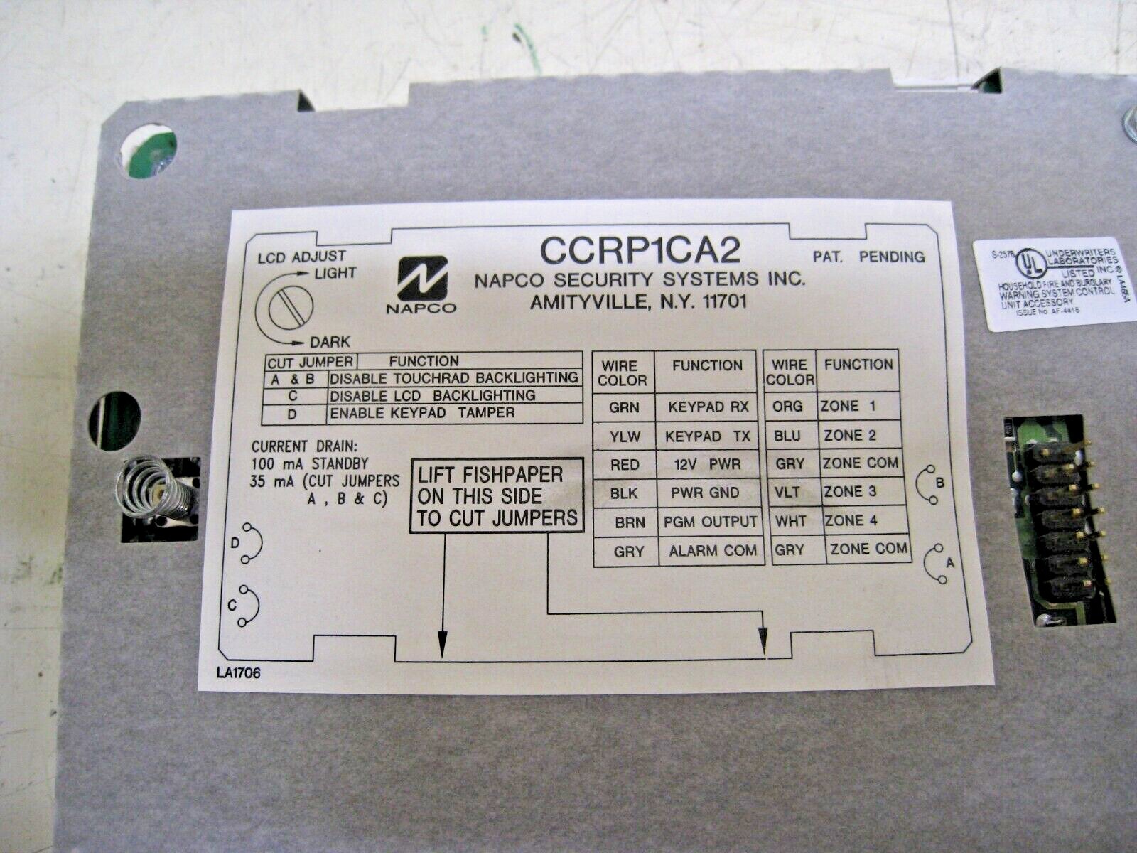 Napco CCRP2AS2 Custom Security Command Alphanumeric Keypad FREE SHIPPING