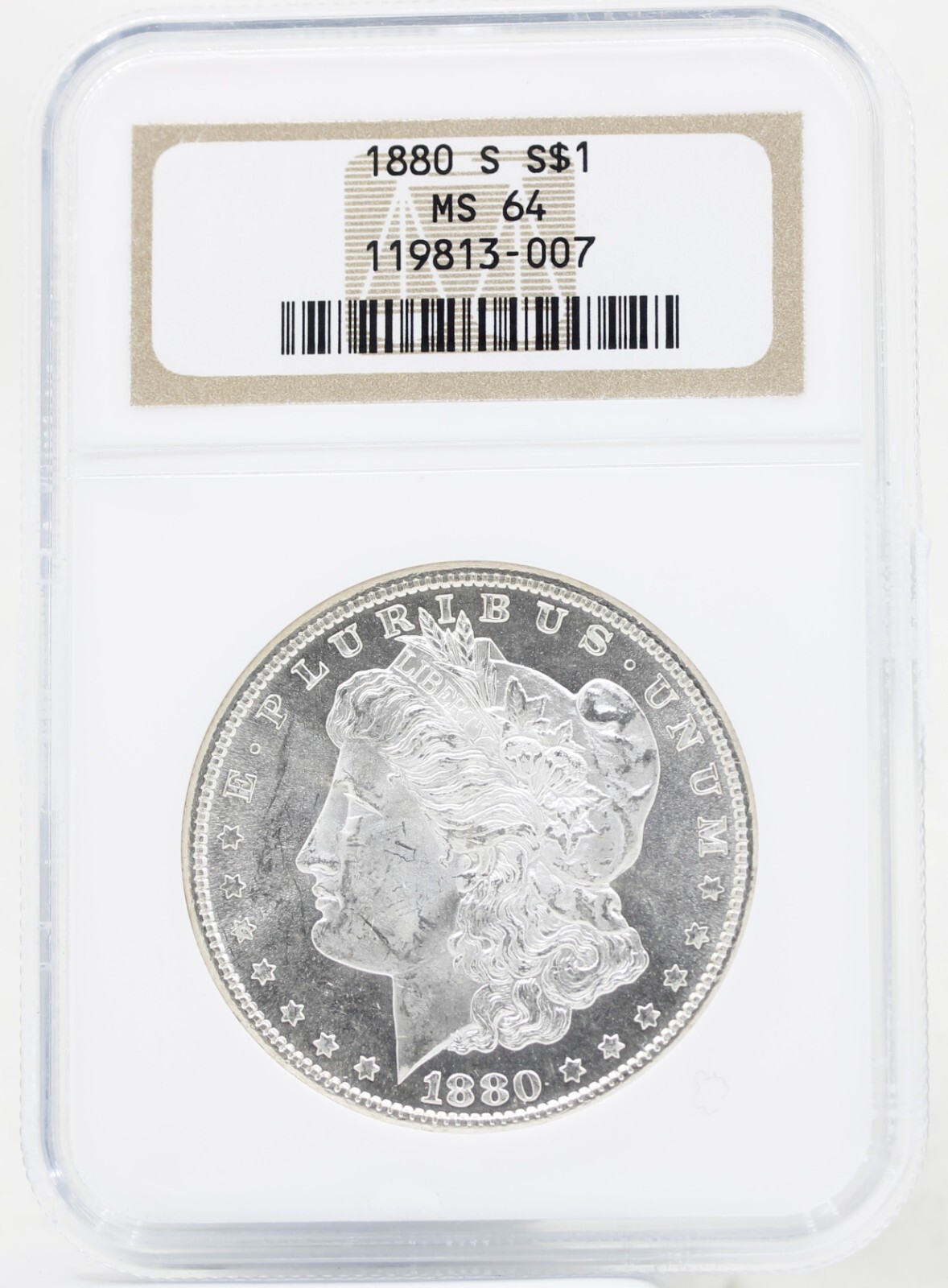 1880 S Morgan Silver Dollar NGC MS64 Mirror Like Old NGC Holder