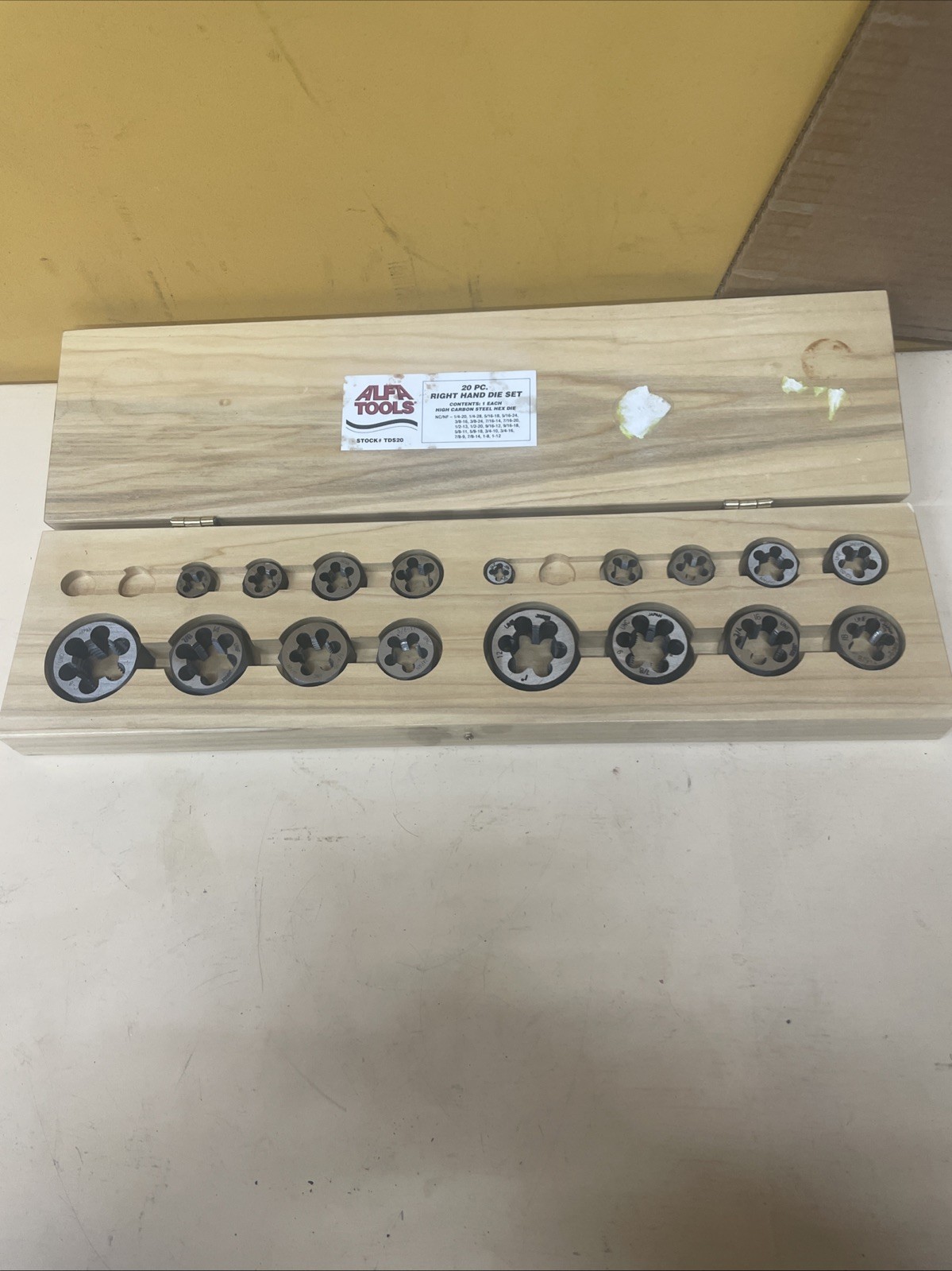 Alfa Tools Hex Die Set TDS20 NC/NF Right Hand Thread Made In Japan