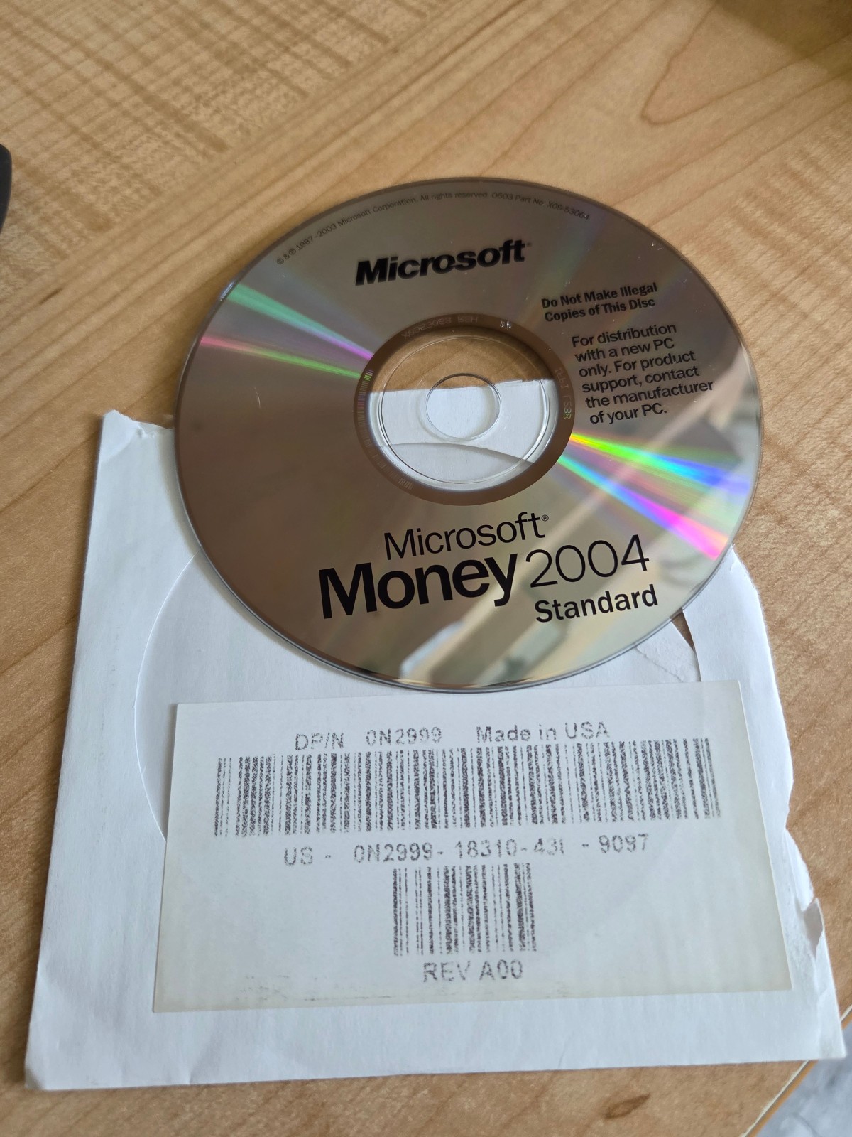 Microsoft Money 2004 Standard Edition Software CD from DELL