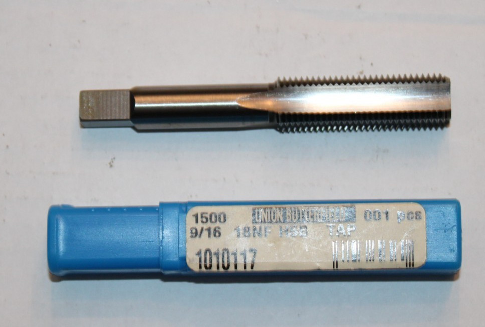 UNION BUTTERFIELD 1010117 HSS HAND TAP- 9/16 18NF H5B - QTY OF 1 - NEW