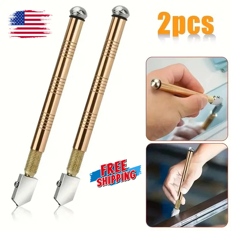 2Pcs Professional Glass Cutter Metal Carbide Precision Anti-Skid Cutting Tools