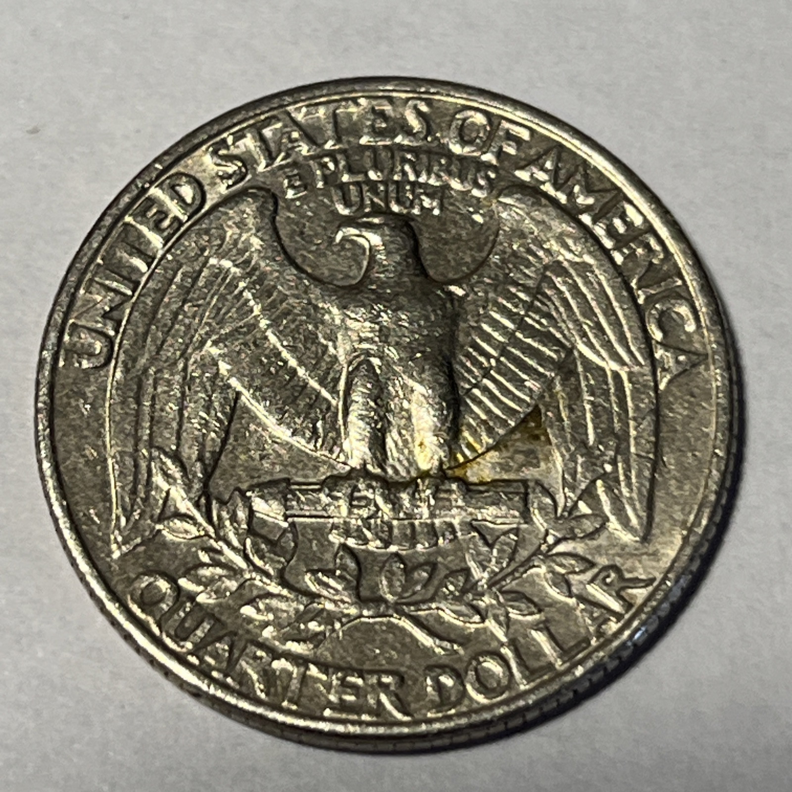 1981 P Washington Quarter Errors Strike Though Grease Unreadable Mint Mark #2