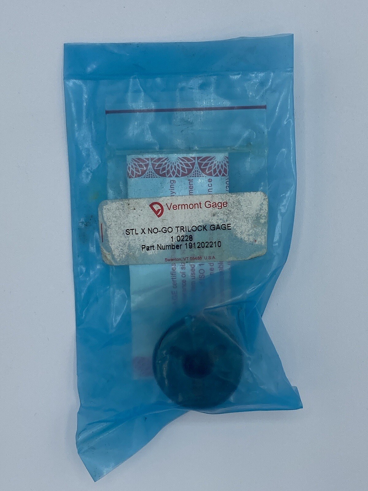 ** NEW ** Vermont Gage STL  X GO Trilock Gage 1.0228 P/N 191202210