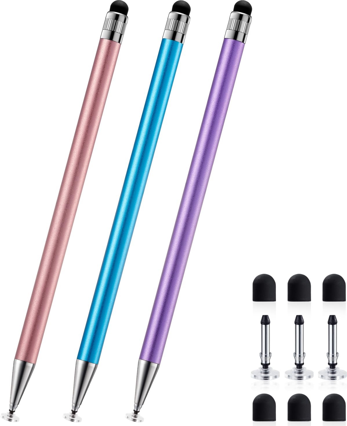 High Sensitivity 2-in-1 Touchscreen Precision Stylus Pen 3 Mix Color