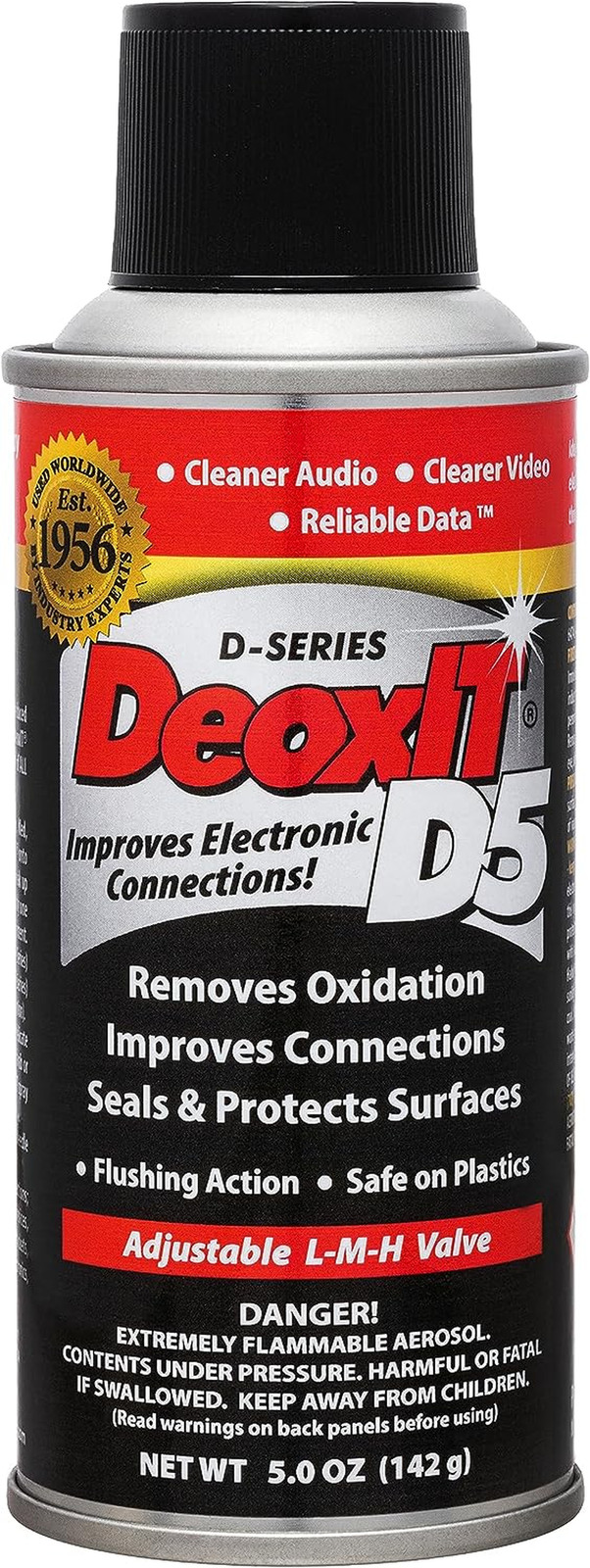 D5S-6 CAIG Deoxit Contact Cleaner, 5% Spray, 5 Oz