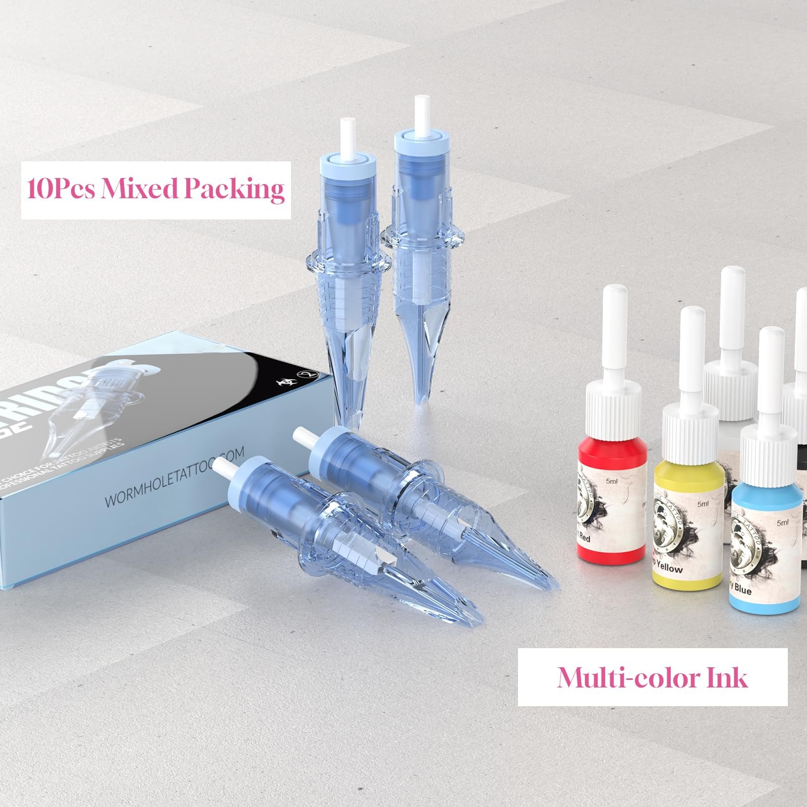 Tattoo Gun Kit, Wormhole Kit Wireless Machine with Blue
